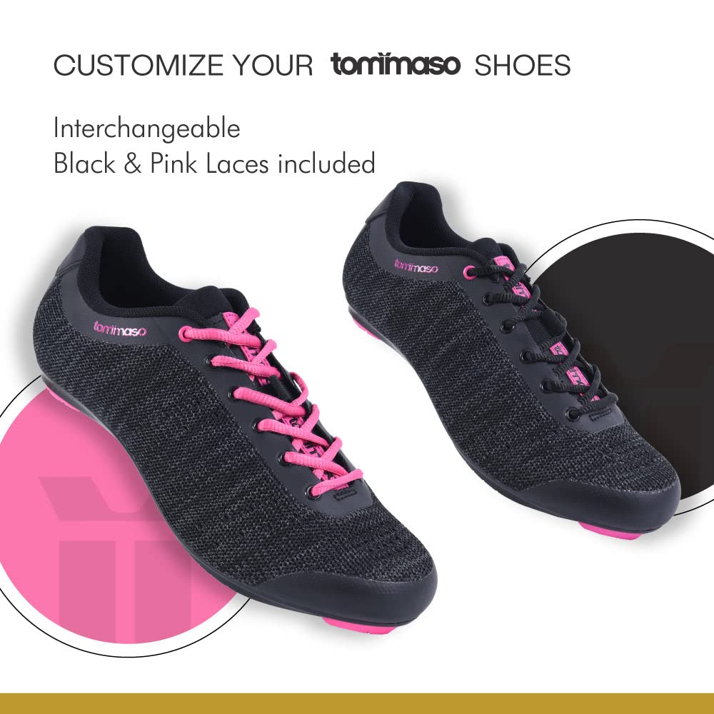 Tommaso Pista Women's Cycling Shoes - Peloton & Indoor Spin Bike Shoes - SPD & Delta Cleat Compatible - Comfortable & Breathable for Indoor Cycling, Spinning Classes & Peloton Workouts
