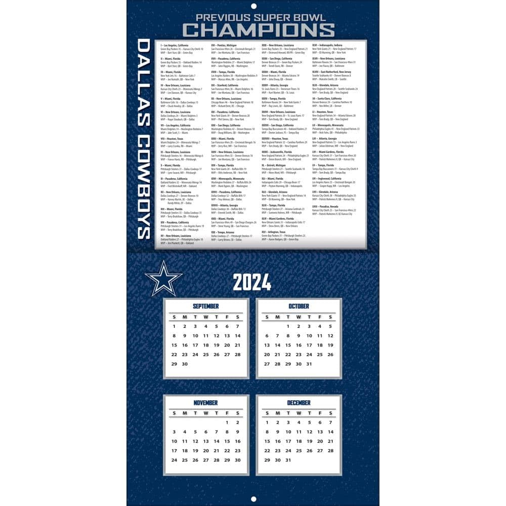 NFL Dallas Cowboys 2025 Mini Wall Calendar - 7