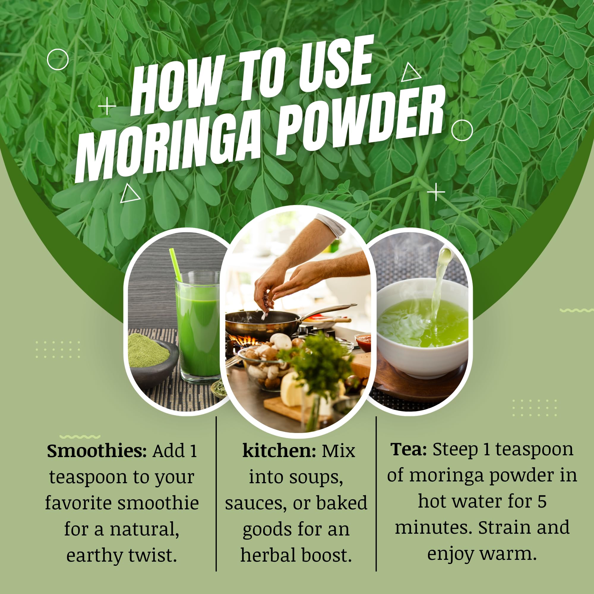 Premium Organic Moringa Oleifera Leaf Powder - 100% Pure Indian Superfood (5.3oz) | Rich in Vitamins & Antioxidants | Boost Immunity & Energy | Perfect for Smoothies, Teas & Healthy Morning Drinks