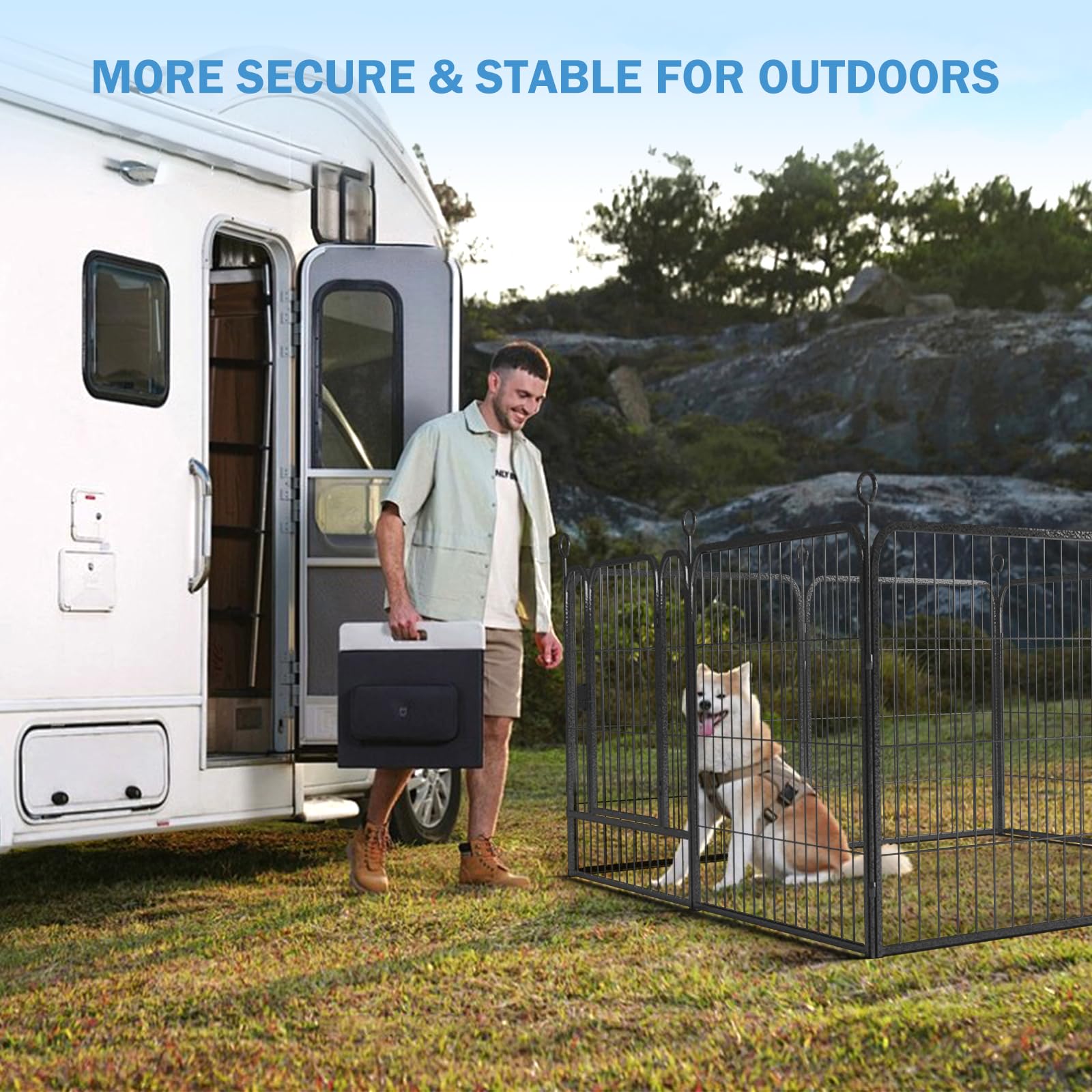 Heavy Duty 8-Panel Dog Playpen with Door - 32