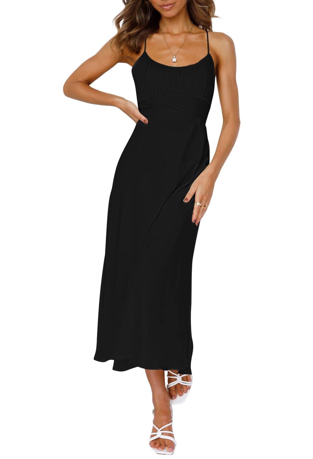 Linsery Women's Off Shoulder Long Dress for Cocktail Party, Wedding & Formal Events - Flowy Midi Dresses for Evening Gala, Prom & Special Occasions