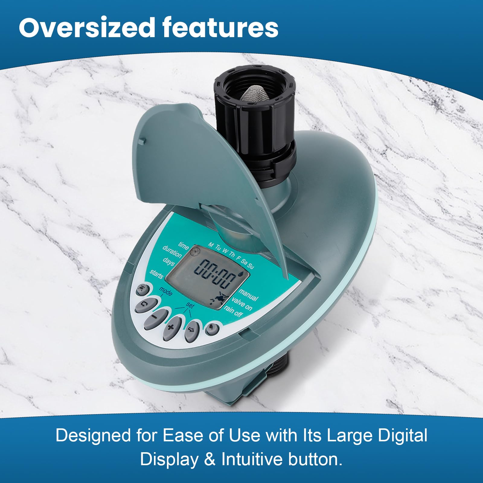 Automatic Hose End Irrigation Timer for Drip & Sprinkler Systems - Outdoor Water Timer with Rain Delay & Manual Mode - Perfect for Balconies, Patios, Gardens & Lawns - Smart Watering Solution for Home & Yard Maintenance