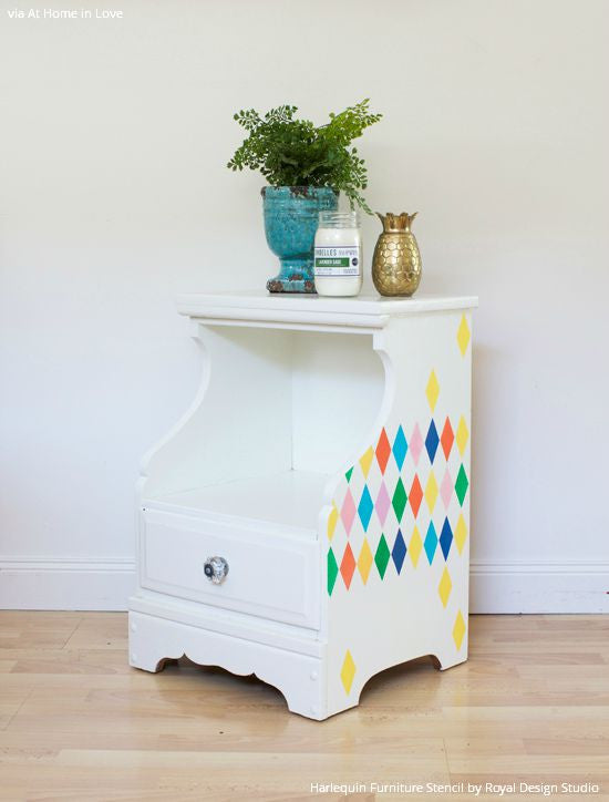 Harlequin Furniture Stencil - Reusable DIY Painting Template for Wood, Metal & Fabric - Perfect for Home Decor, Crafts & Upcycling Projects