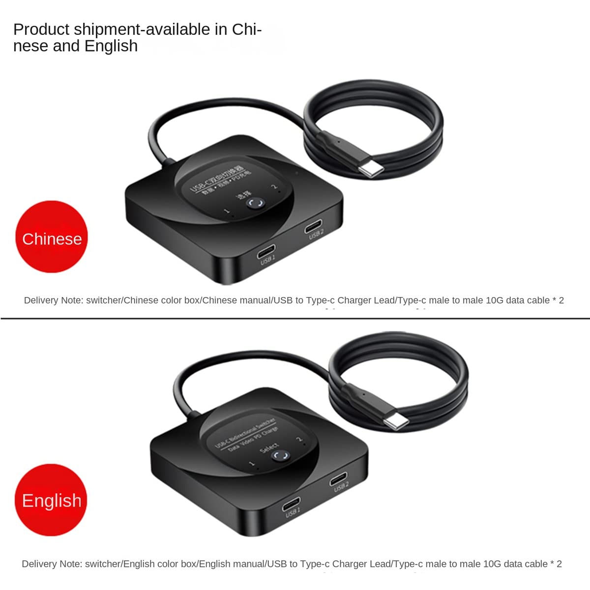 Tlilyy USB-C 2-Way Data Video Switch - High-Speed 4K HDMI & USB 3.0 Sharing for Dual Monitors & Laptops - Perfect for Home Office, Gaming & Conference Room Setup
