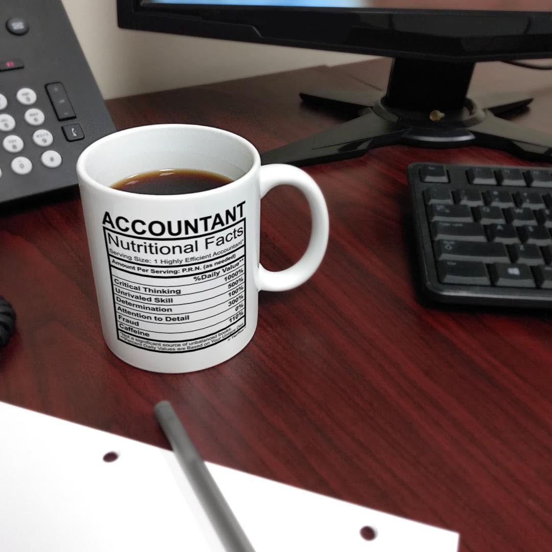 11oz Ceramic Coffee Mug with Handle - Funny Accountant Gift for Women & Men - Perfect for Office, Birthday & Retirement - ThisWear Accounting Gifts