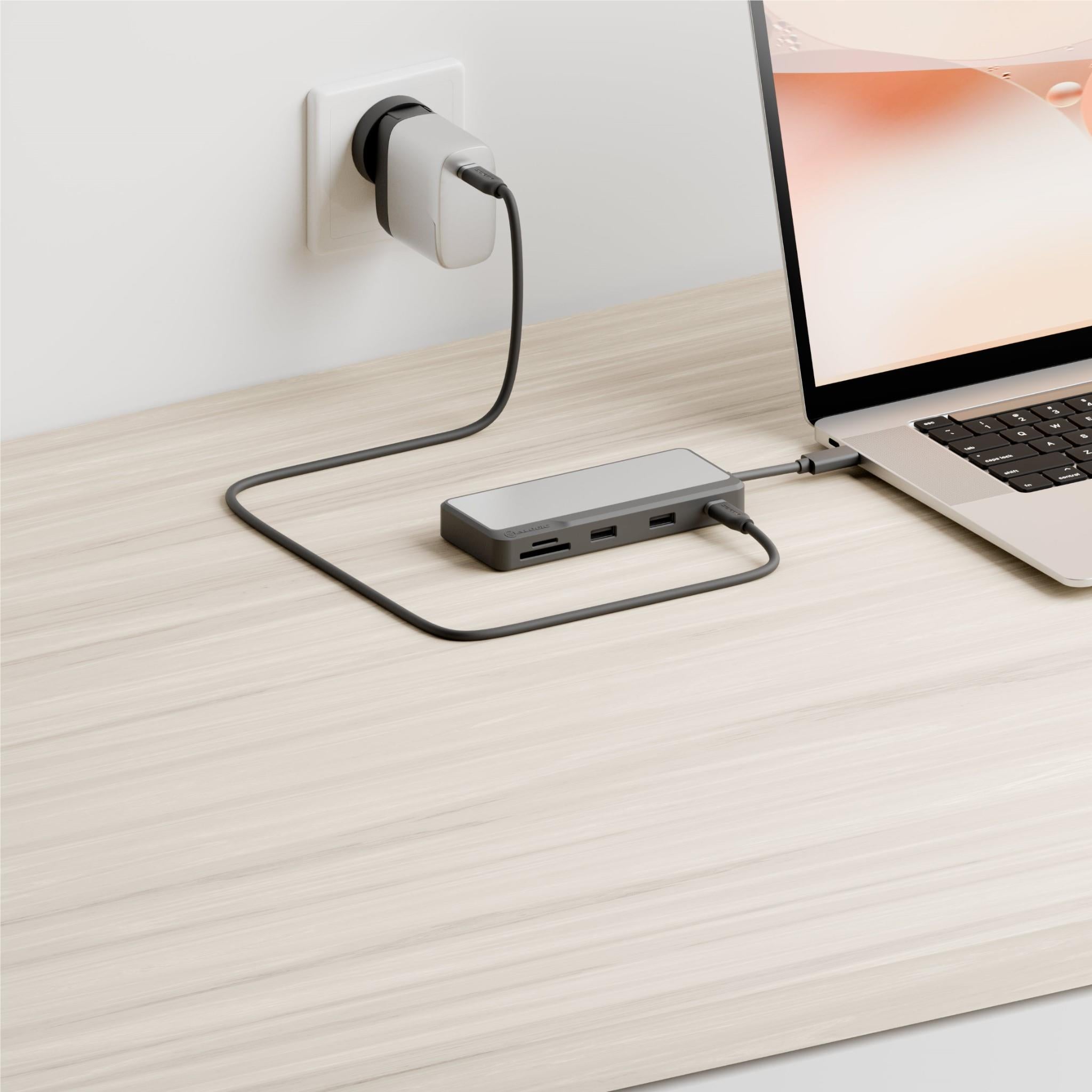 Alogic Fusion Pro AXIS USB C 8-in-1 Dual Display Docking Station for MacBook & Windows Laptops - 4K HDMI, Ethernet, USB Ports - Perfect for Home Office & Remote Work Setup