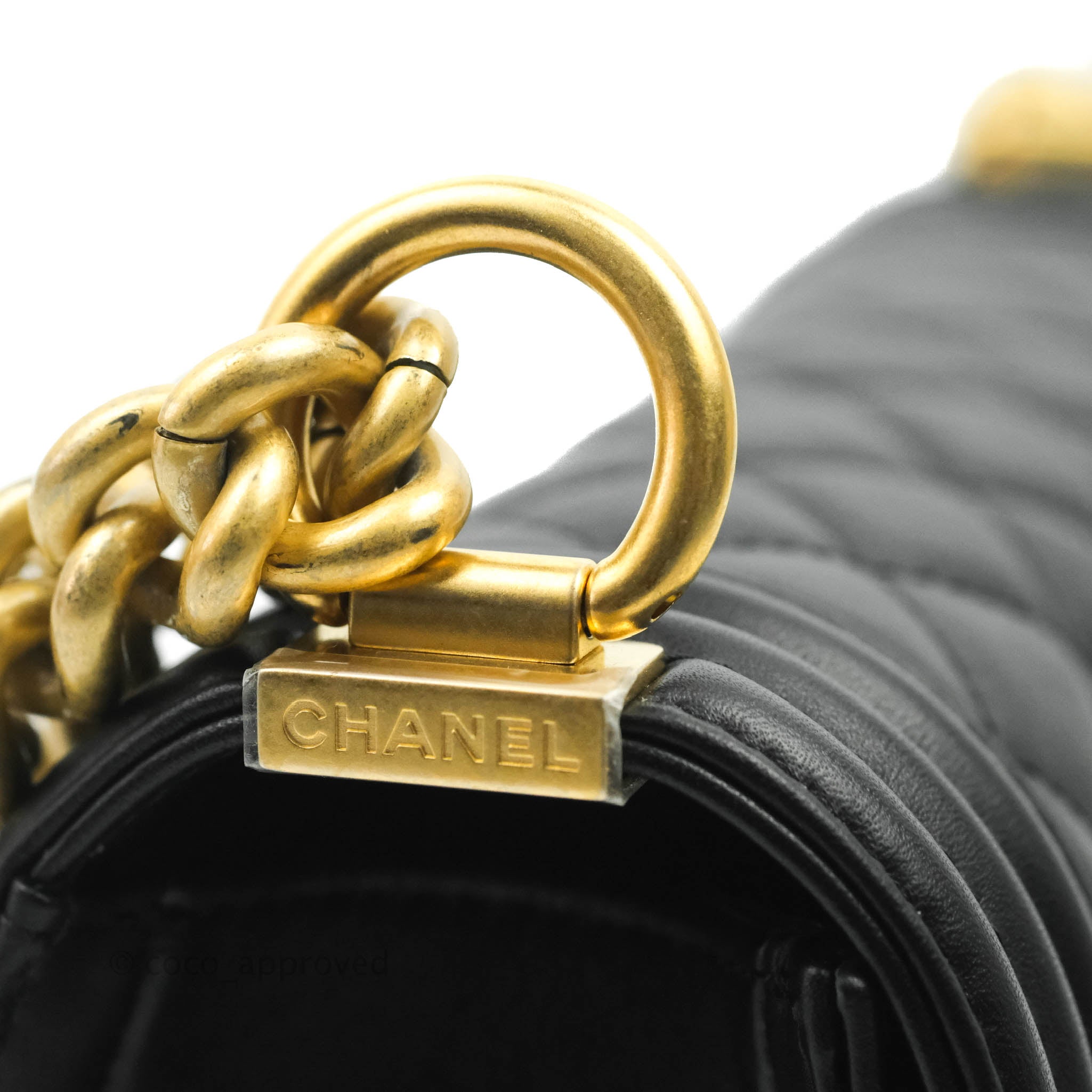 Chanel Boy Quilted Small Handbag Black Calfskin Leather with Aged Gold Hardware - Perfect for Evening Events, Parties & Luxury Fashion Accessories