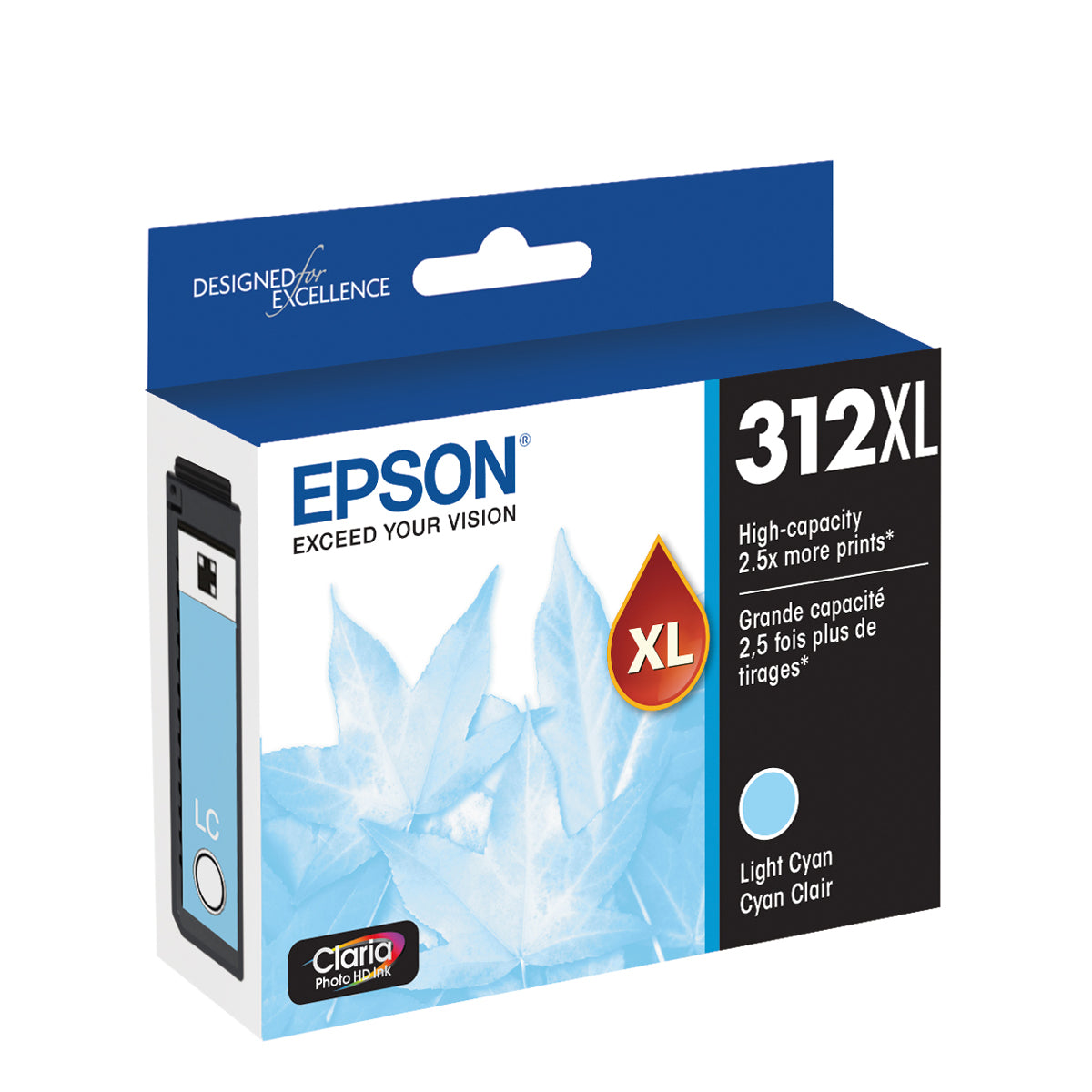 Epson T312XL520 Light Cyan Ink Cartridge for XP 8500 Printer (312XL) - High-Quality Replacement Ink for Home & Office Printing
