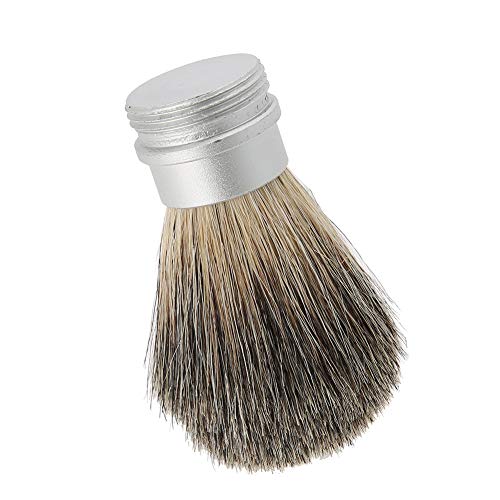 Professional Aluminum Handle Shaving Brush for Beard & Mustache - Portable Barber Hairbrush for Salon & Home Use - Perfect for Travel, Grooming & Daily Shaving Routine