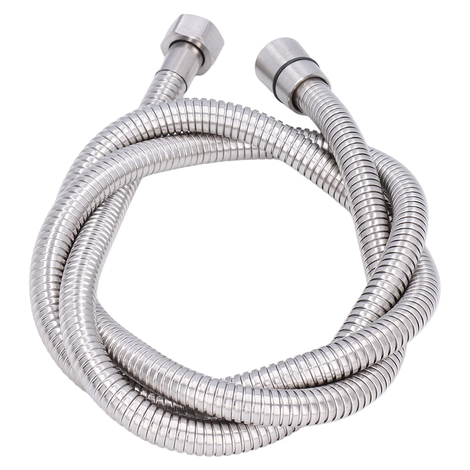 G12 1.5m Stainless Steel Shower Hose - Explosion Proof, Hot & Cold Water Flexible Bathroom Hose with Nozzle (Silver) - Perfect for Bathroom, Spa, RV & Home Renovation