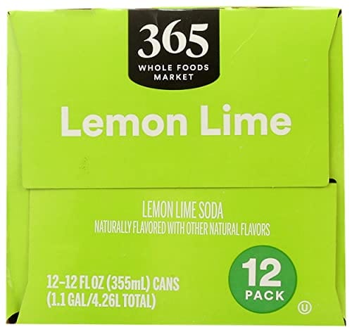 365 by Whole Foods Market Lemon Lime Soda, 12 Fl Oz (12 Pack) - Refreshing Carbonated Beverage for Parties, Picnics & Everyday Hydration