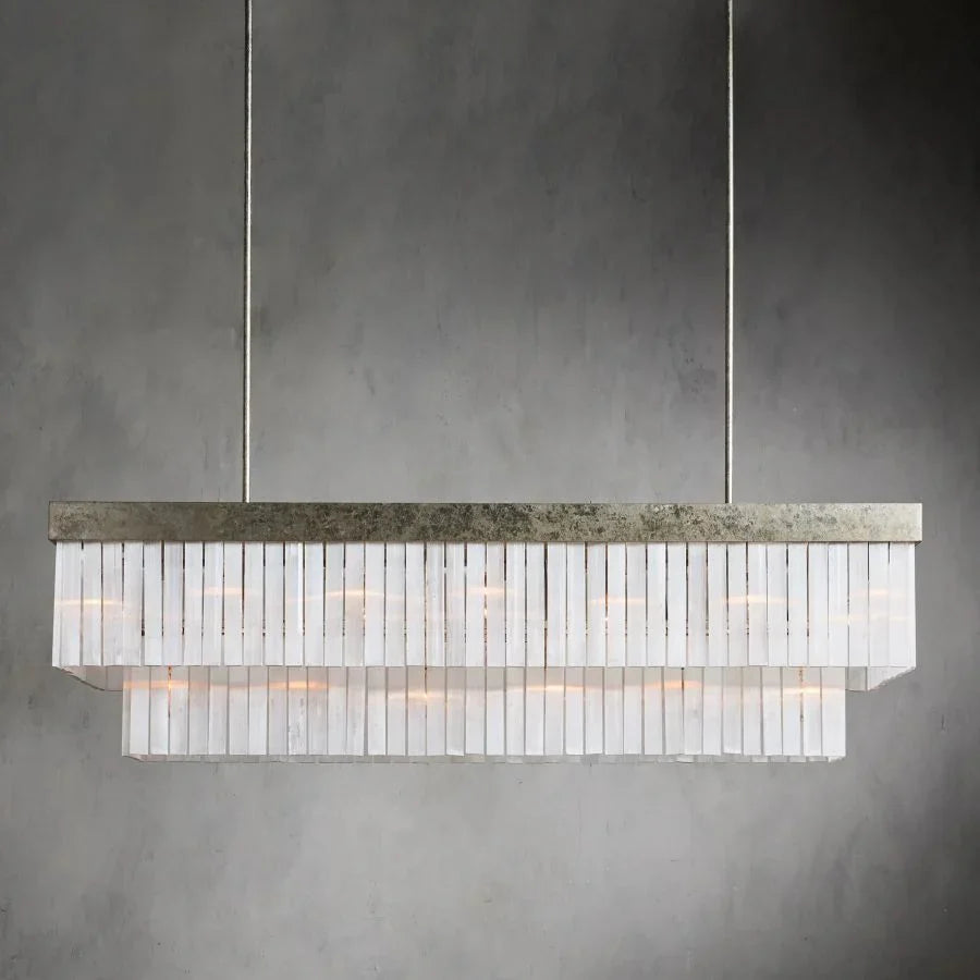 Eden Rectangular Chandelier - Modern Crystal Ceiling Light Fixture for Dining Room, Living Room & Bedroom | Elegant Home Decor Lighting