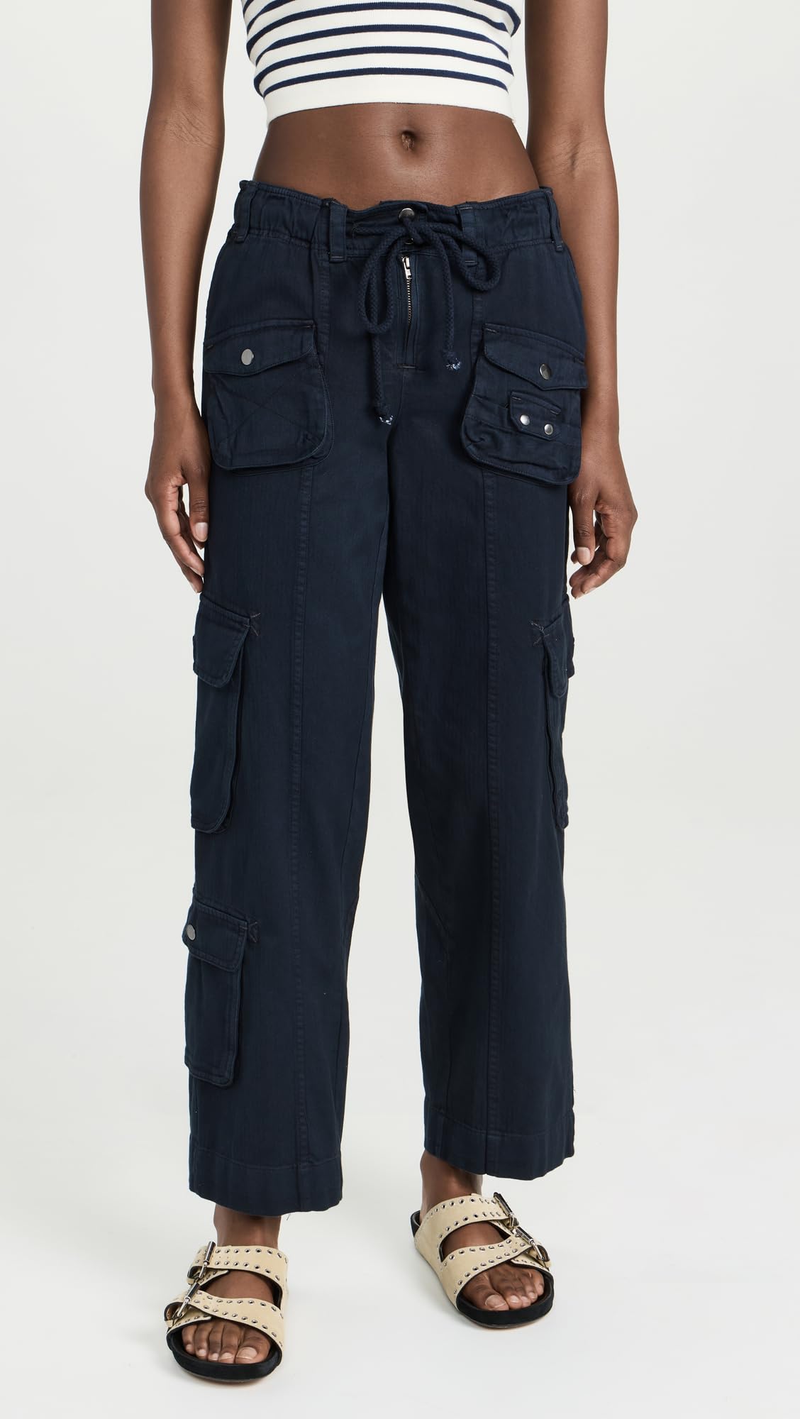 Free People Women's Tahiti Cargo Pants - High Waisted Casual & Travel Pants for Women, Comfortable Stretch Fabric with Multiple Pockets | Perfect for Hiking, Yoga, and Everyday Wear