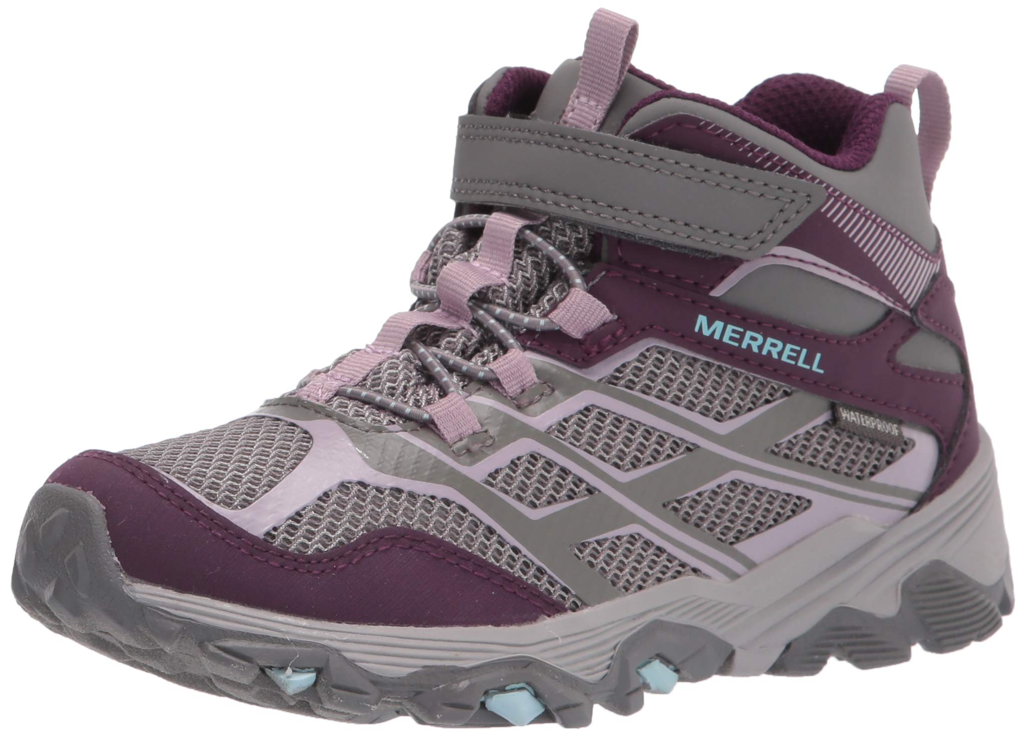 Merrell Kids Moab FST Mid Waterproof Hiking Boots - Durable Outdoor Shoes for Boys & Girls - Perfect for Trail Hiking, Camping & Backpacking Adventures