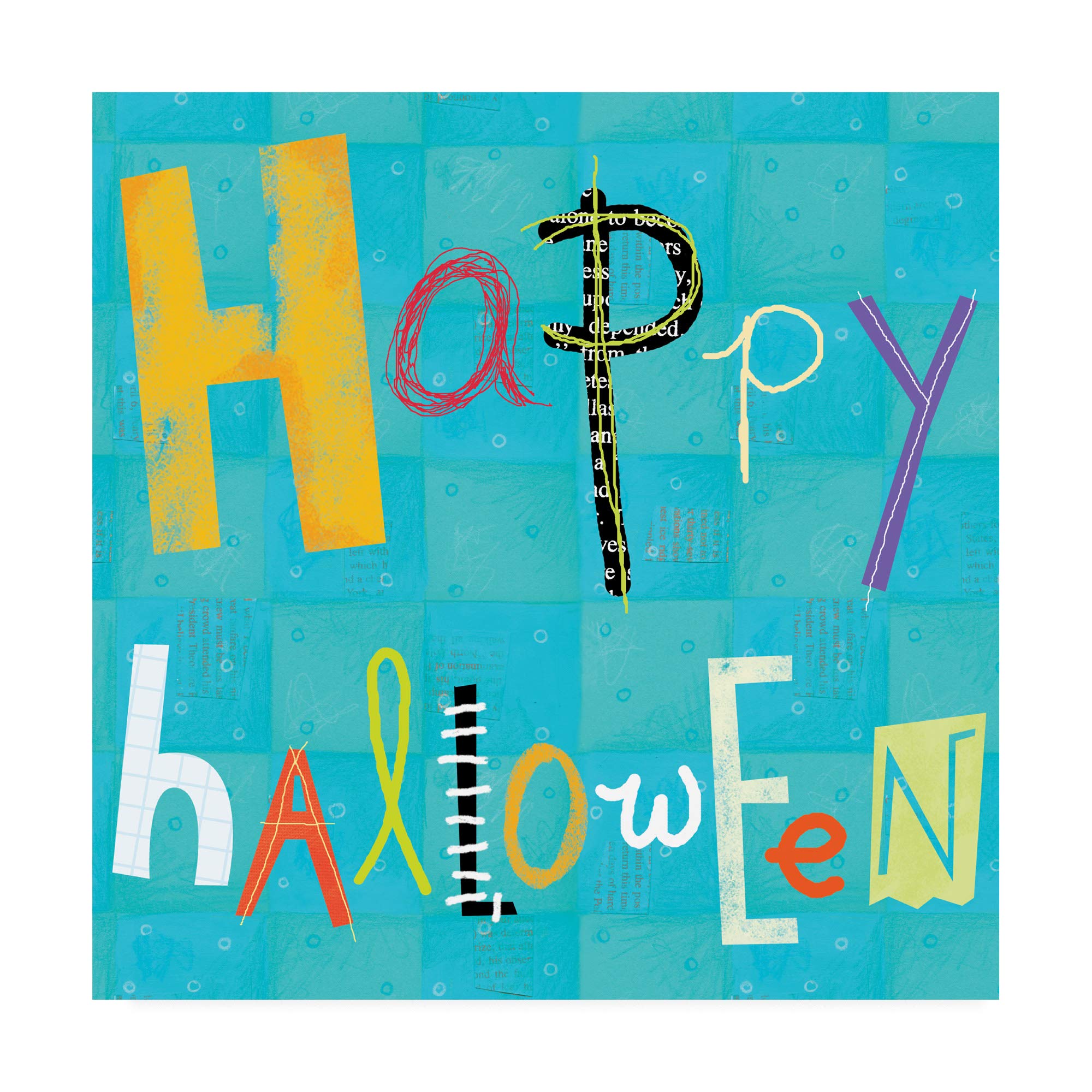 Trademark Fine Art Painted Halloween 4 by Holli Conger - 18x18 Inch Square Canvas Wall Art - Spooky Home Decor for Living Room, Bedroom & Office