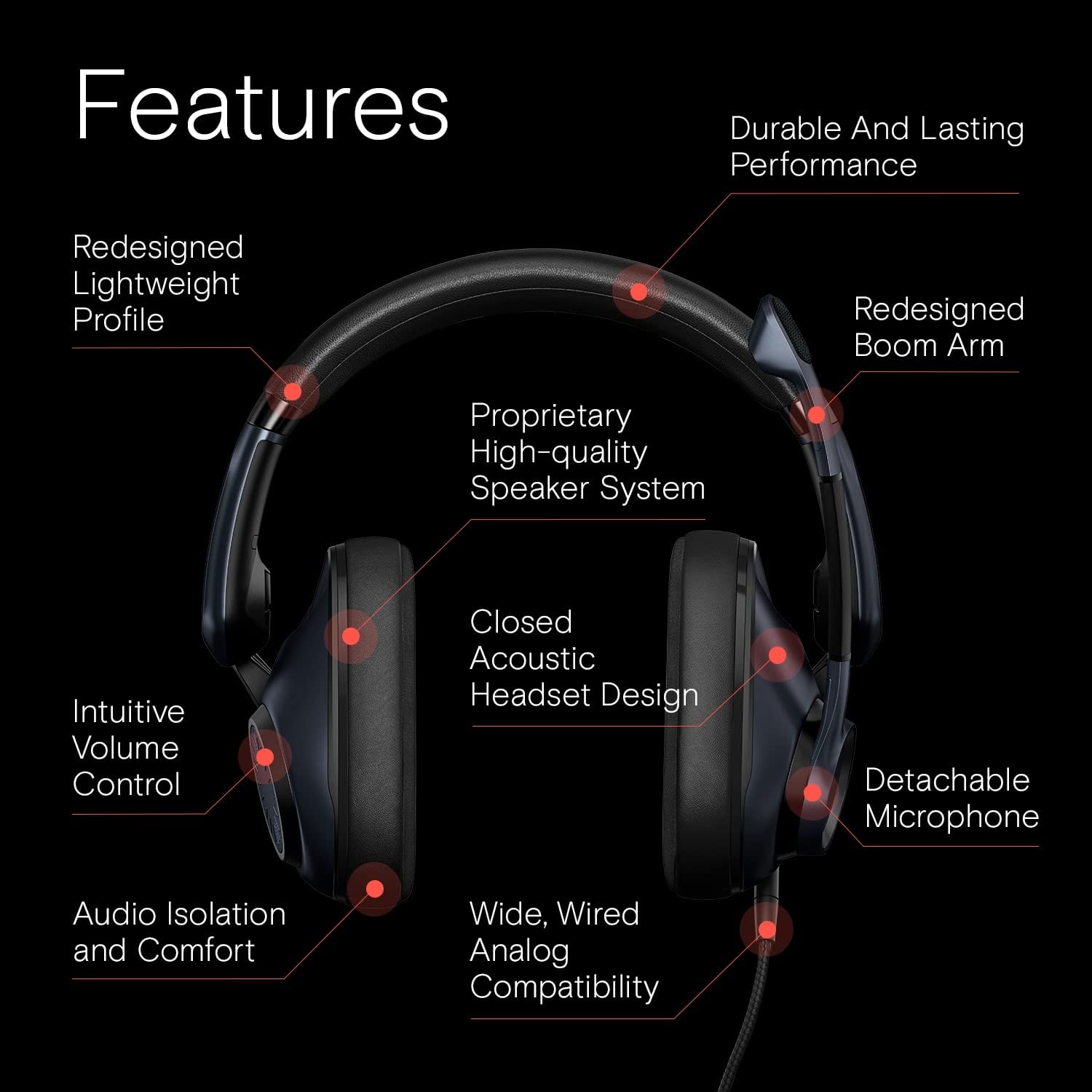 EPOS H6Pro Closed-Back Gaming Headset - Lightweight Over-Ear Headphones with Lift-to-Mute Mic - Compatible with Xbox, PS5, PS4, PC & Windows - Noise Isolation for Immersive Gaming & Streaming (Black) - Perfect for Competitive Gaming, Live Streaming & Online Meetings