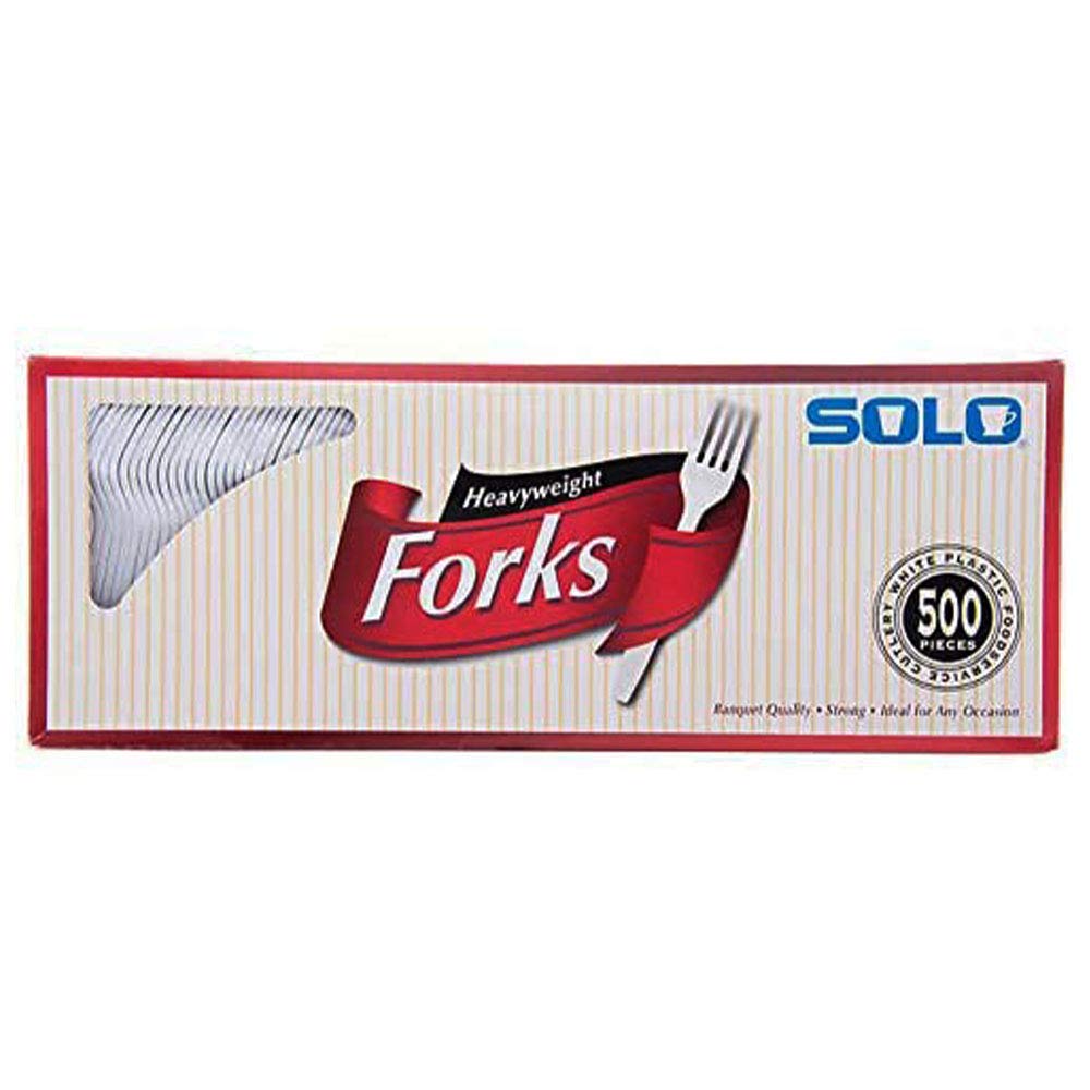 Premium Heavyweight Plastic Forks - Durable White Disposable Cutlery for Parties, Picnics & Catering - Bulk Standard Size Utensils