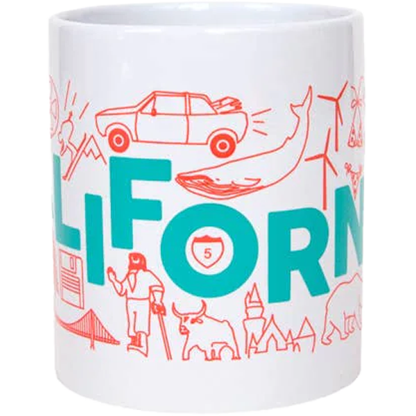 California Themed Coffee Mug - Premium Ceramic Travel Mug for Home & Office Use - Perfect Gift for Coffee Lovers