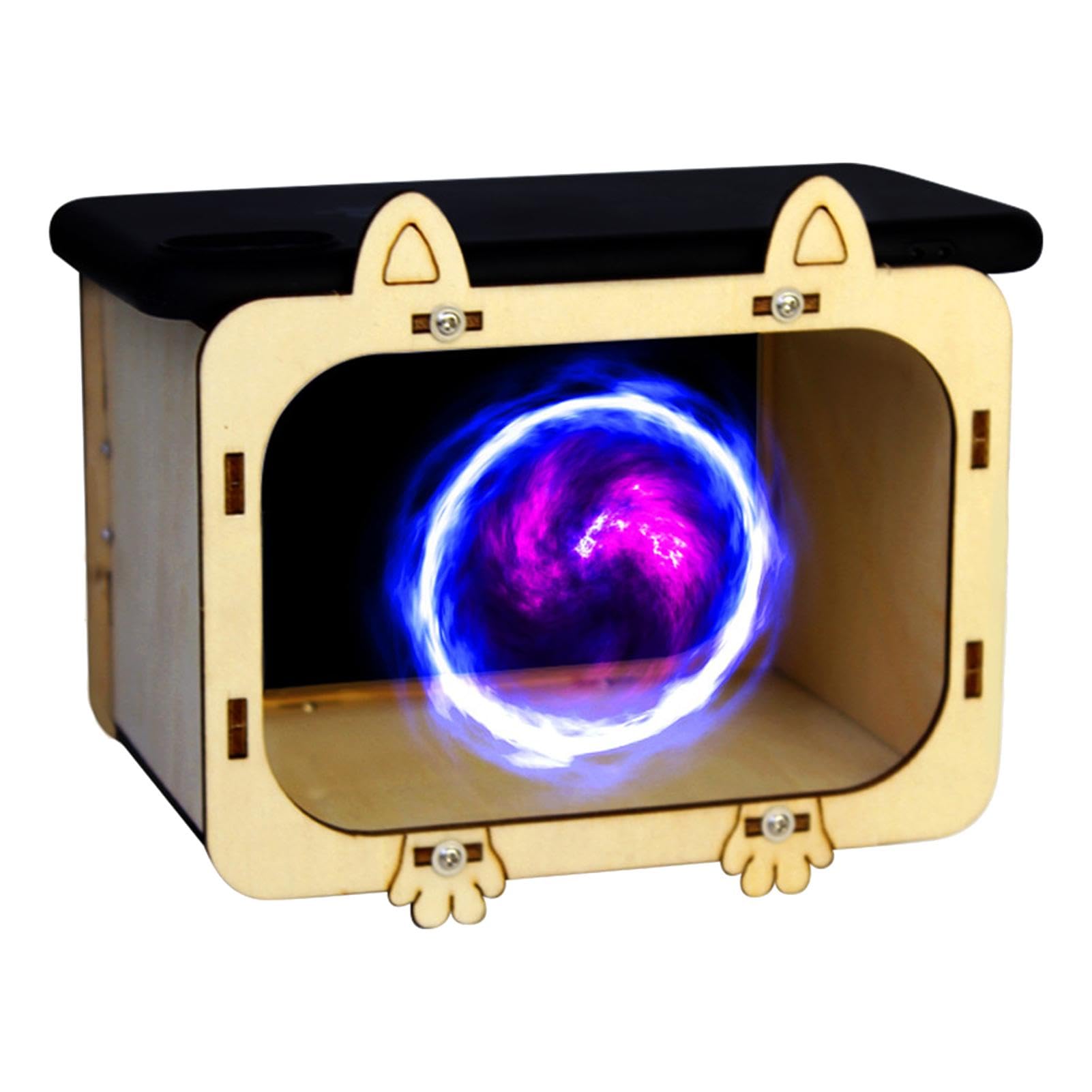 Wooden Cardboard Home Theater Projector - Portable Indoor/Outdoor Movie Projector with Hologram Visuals for Smartphones | Perfect for Backyard Movie Nights, Family Entertainment & DIY Home Cinema