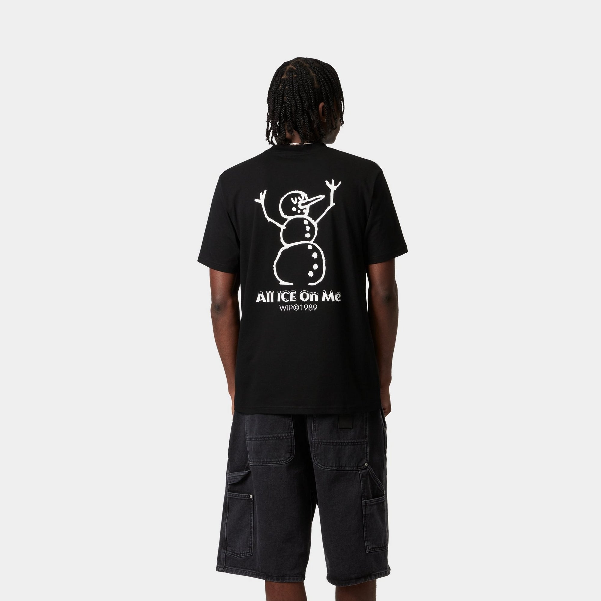 Cooling Ice Print T-Shirt for Men - Soft Cotton Black Tee - Casual Wear, Summer Outfits, Street Style Fashion