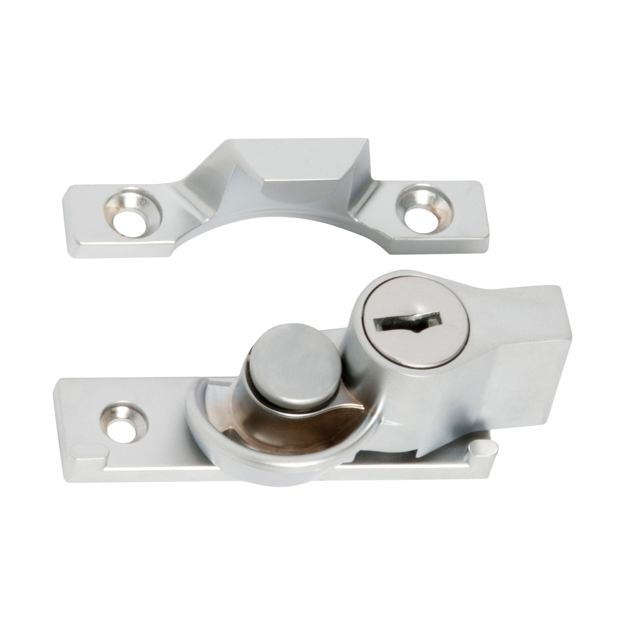 1624 Sash Fastener Locking Narrow Zinc Alloy Satin Chrome L65xW17mm - Premium Window Hardware for Home & Office Security