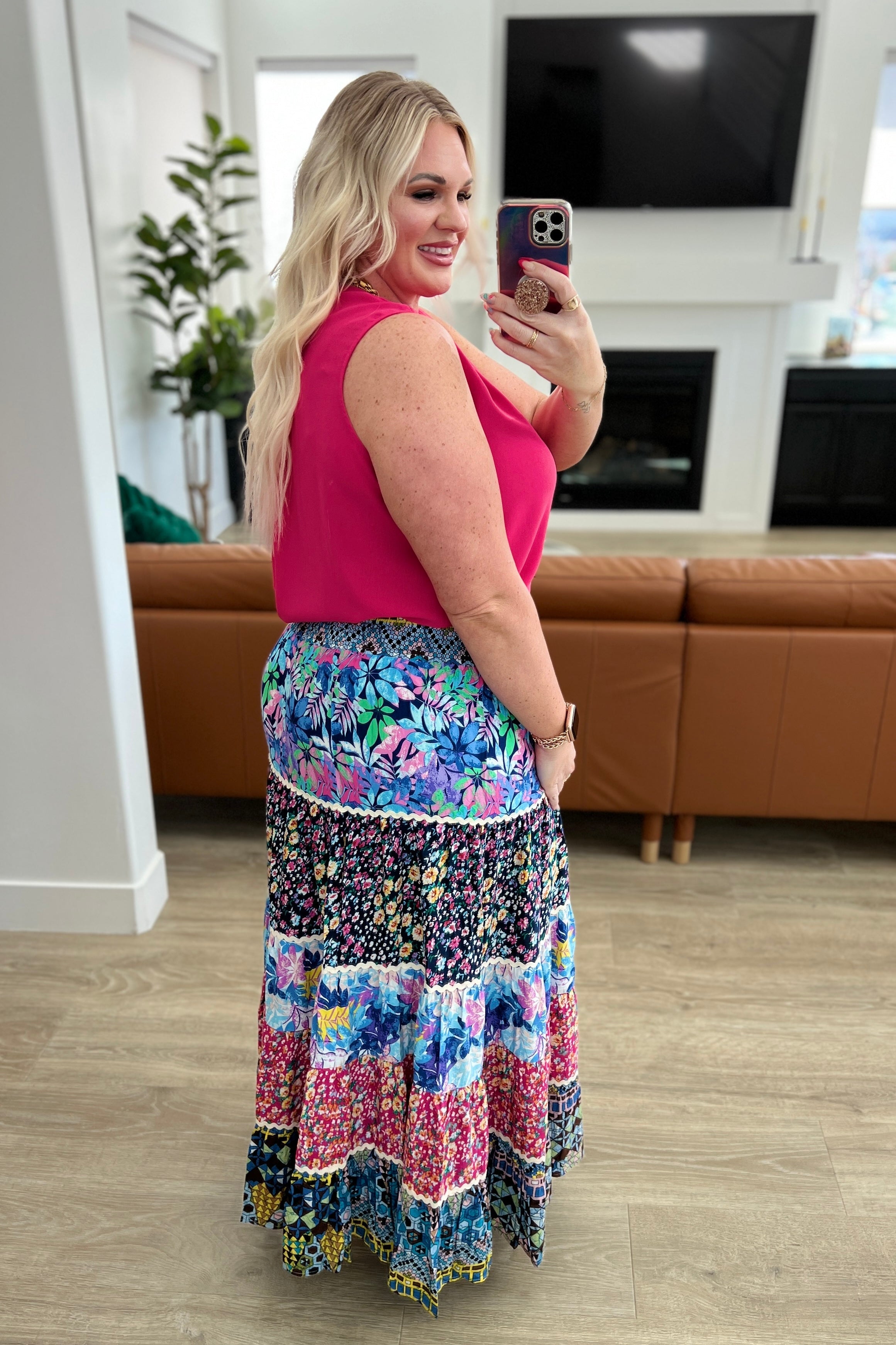 Everlasting Friend Tiered Skirt - Flowy A-Line Layered Midi Skirt for Women | Perfect for Casual Outings, Date Nights & Summer Vacations