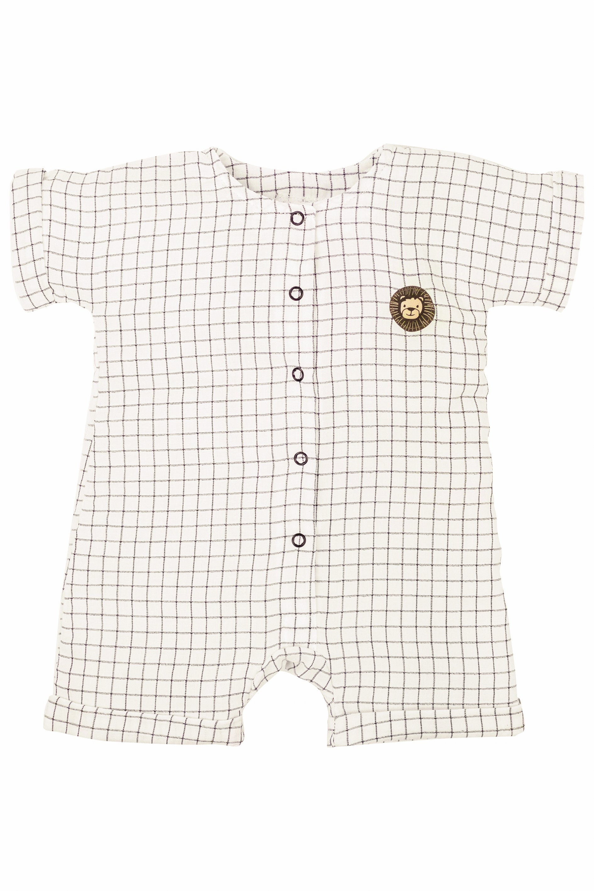 Organic Cotton Checked Romper for Baby Boys & Girls - Soft & Comfortable Outfit for Playdates, Daycare & Family Photos