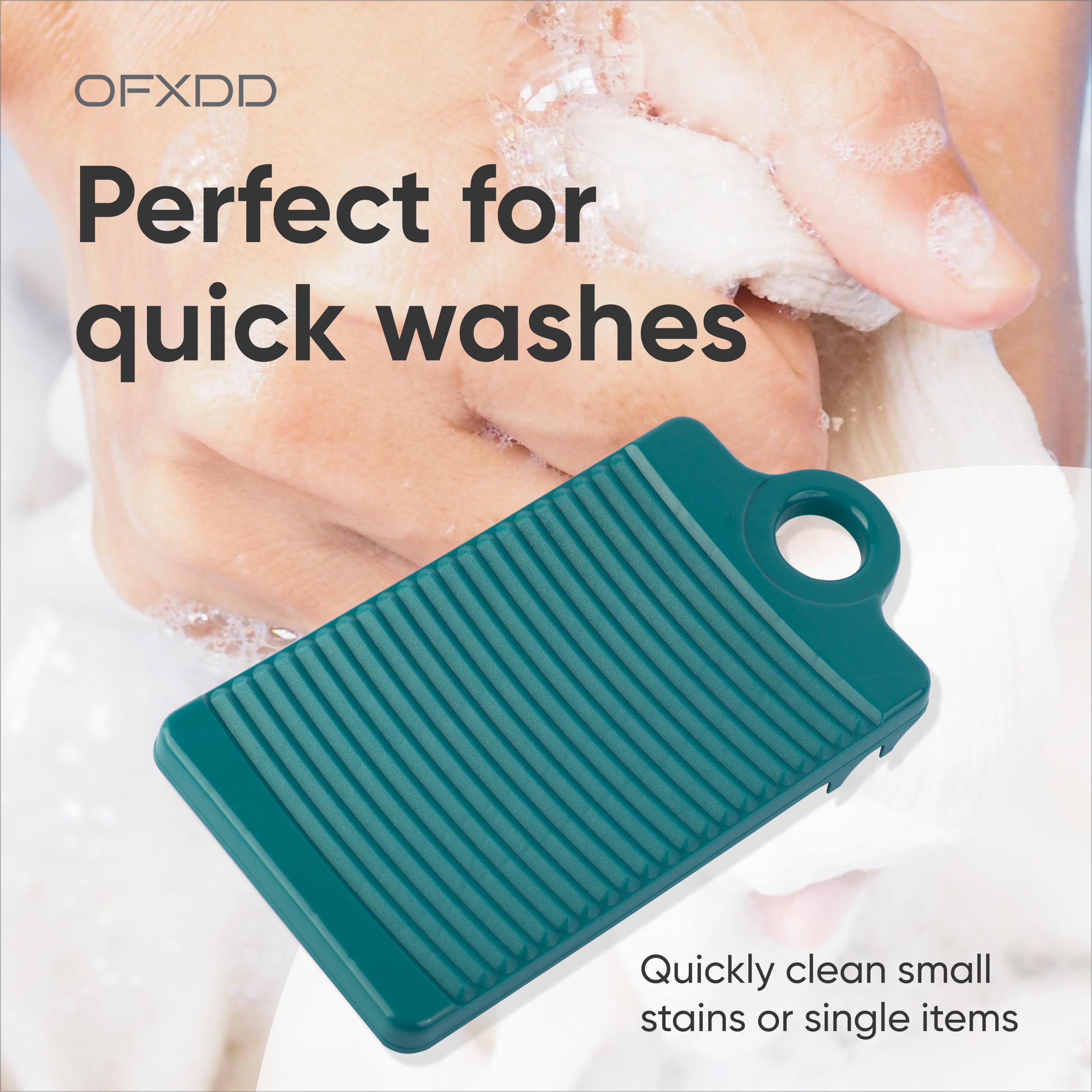 Portable Mini Washboard for Hand Washing Clothes - Non-Slip Plastic Laundry Board for Shirts, Socks & Delicates - Perfect for Household Use, Travel & Camping (Ideal for Off-Grid Living & Emergency Preparedness)