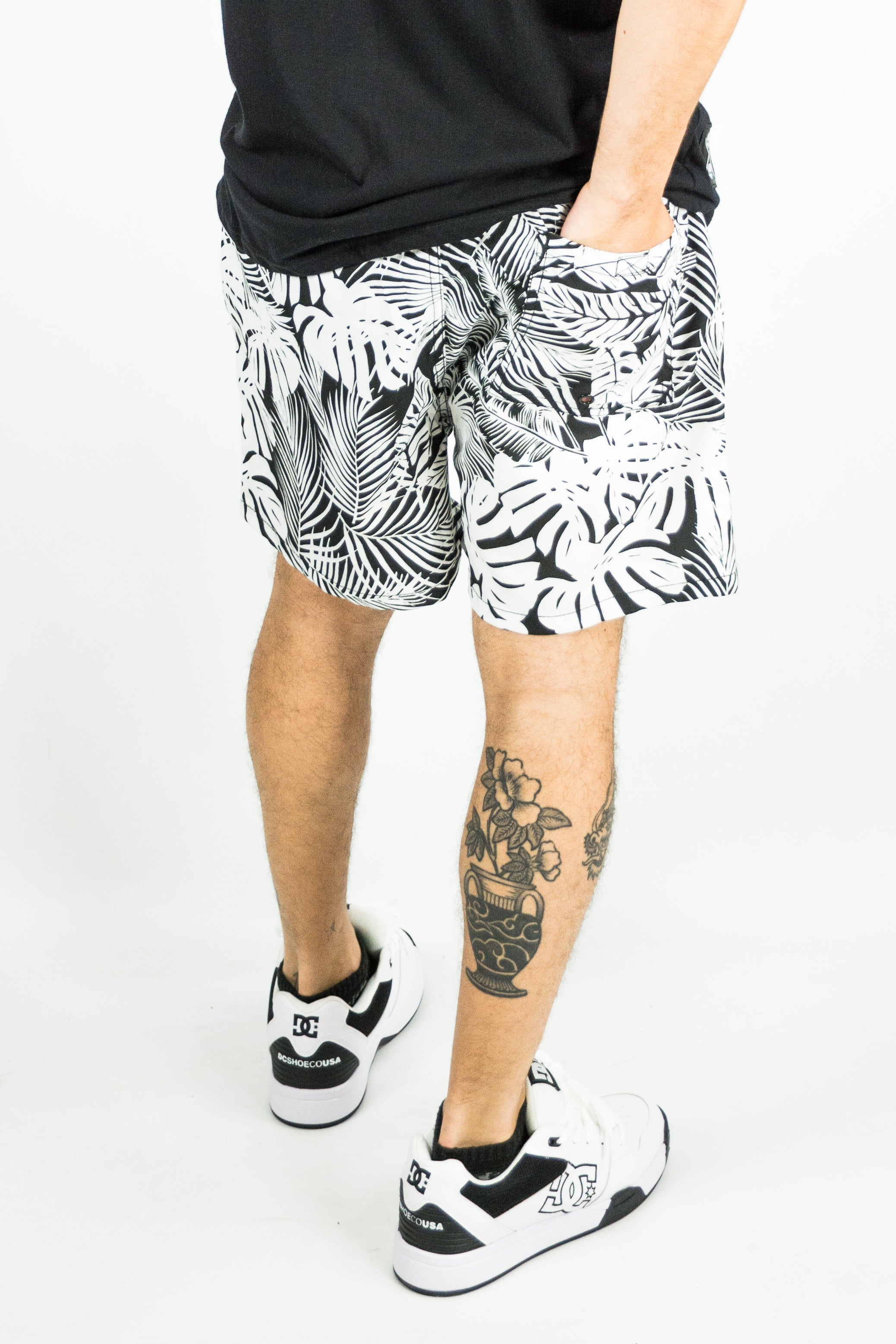 Kingpin Tdb H Palm Leaves Swim Trunks - Quick Dry Bathing Suits for Men - Perfect for Beach, Pool, and Summer Vacations