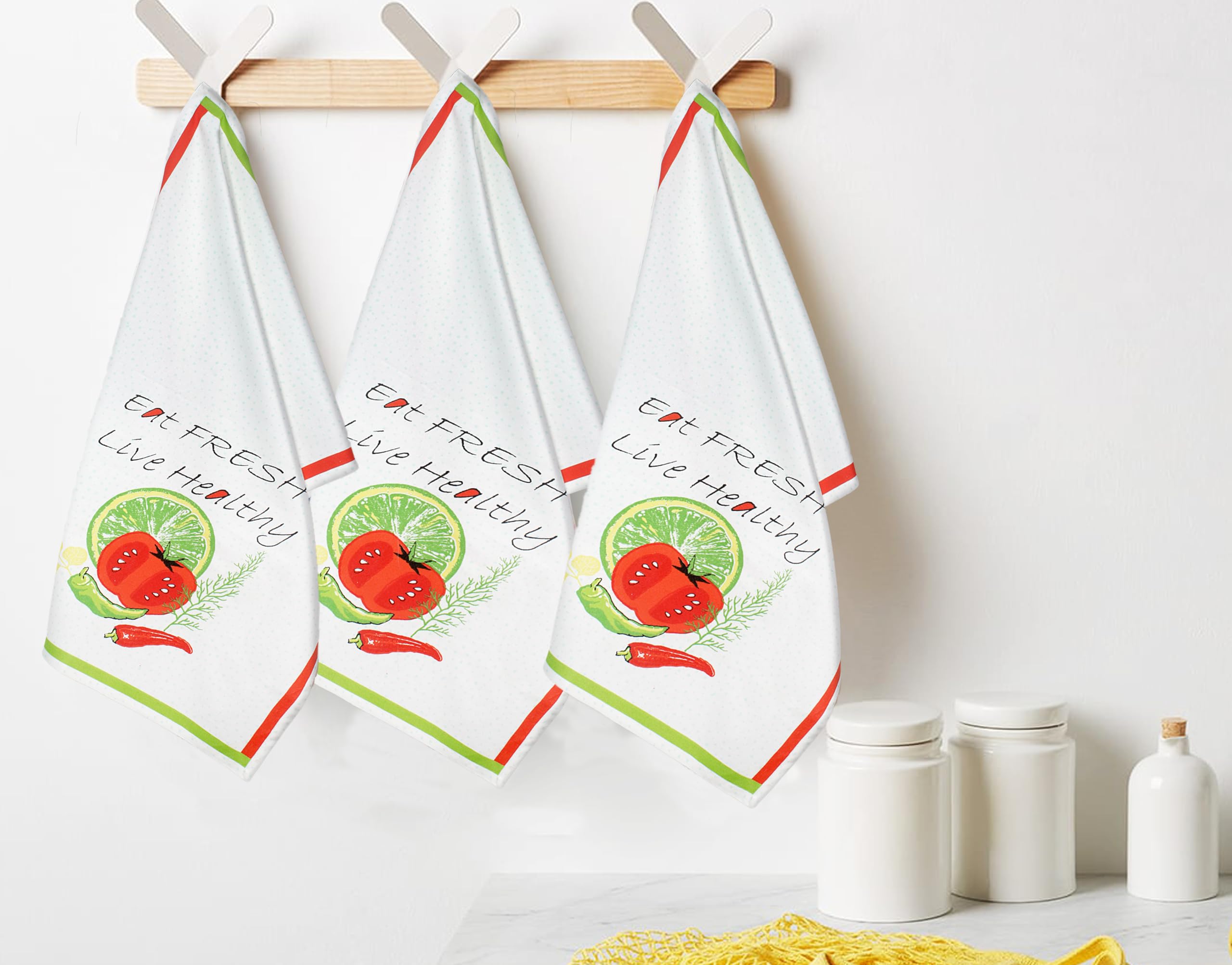 Premium Cotton Kitchen Towels Set of 6 - Super Absorbent & Soft for Cooking, Cleaning & Drying Dishes
