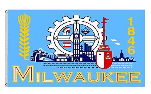 Milwaukee Wisconsin City Flag - Large 3x5 Feet Outdoor & Indoor Banner for Home, Office, and Events