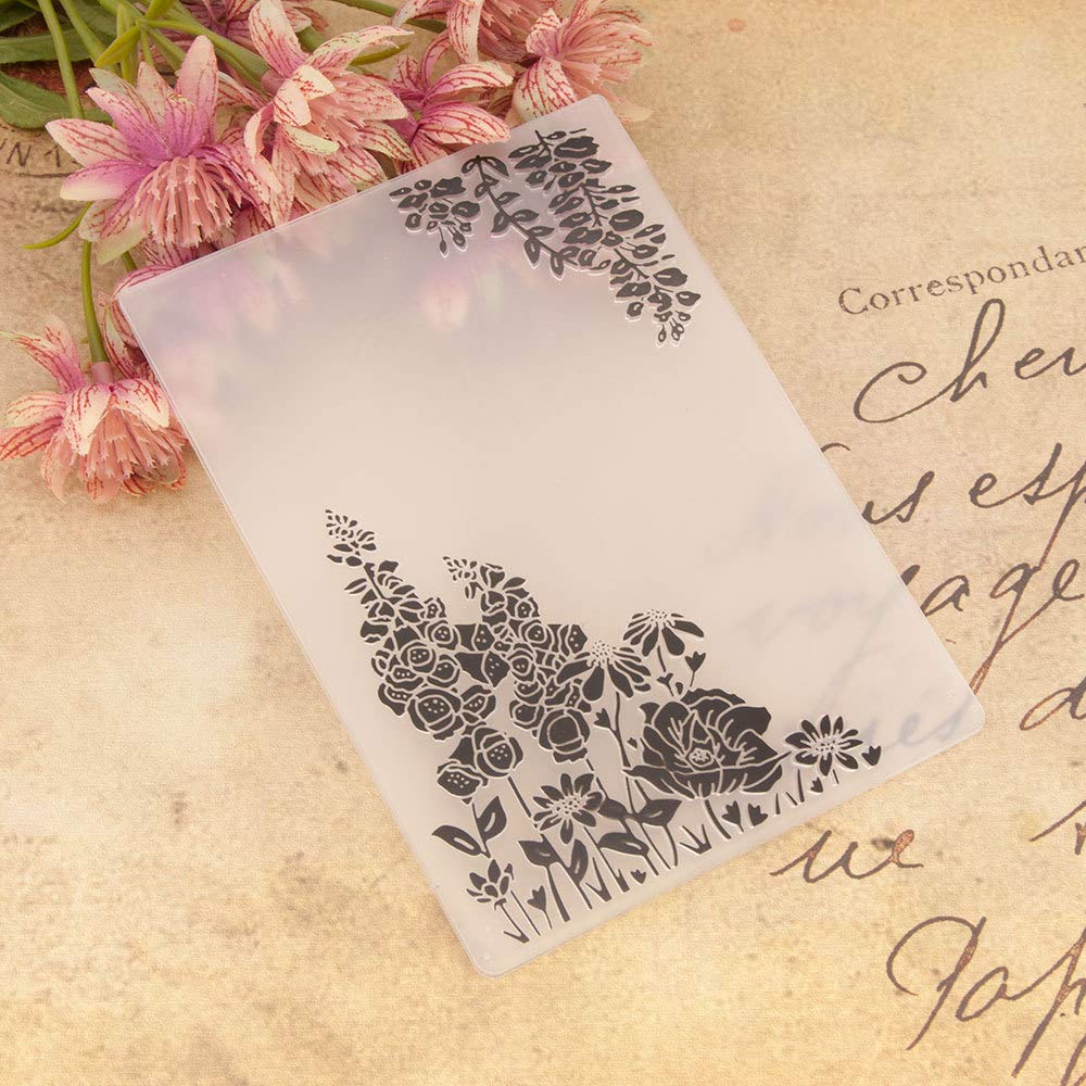 Arrietty Leaves Flowers Plastic Embossing Folder for Scrapbooking, DIY Cards, Albums | Scrapbook Template for Paper Crafting & Card Making | Perfect for Wedding Invitations, Greeting Cards, Memory Books