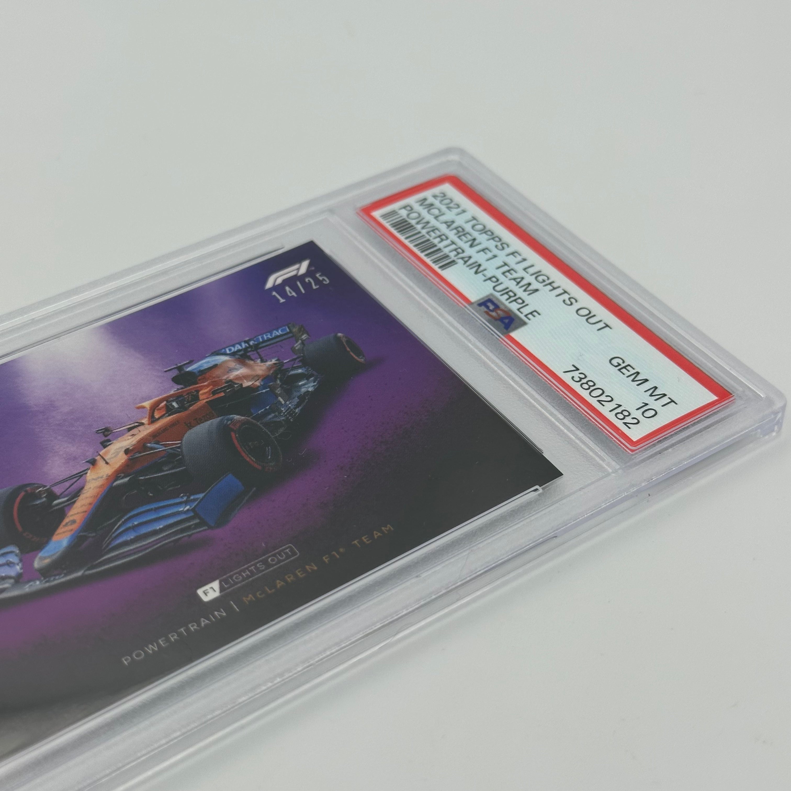 PSA 10 14/25 MCLAREN F1 Team PowerTrain Purple Racing Card - Perfect for F1 Collectors, Sports Memorabilia Displays & Racing Enthusiasts