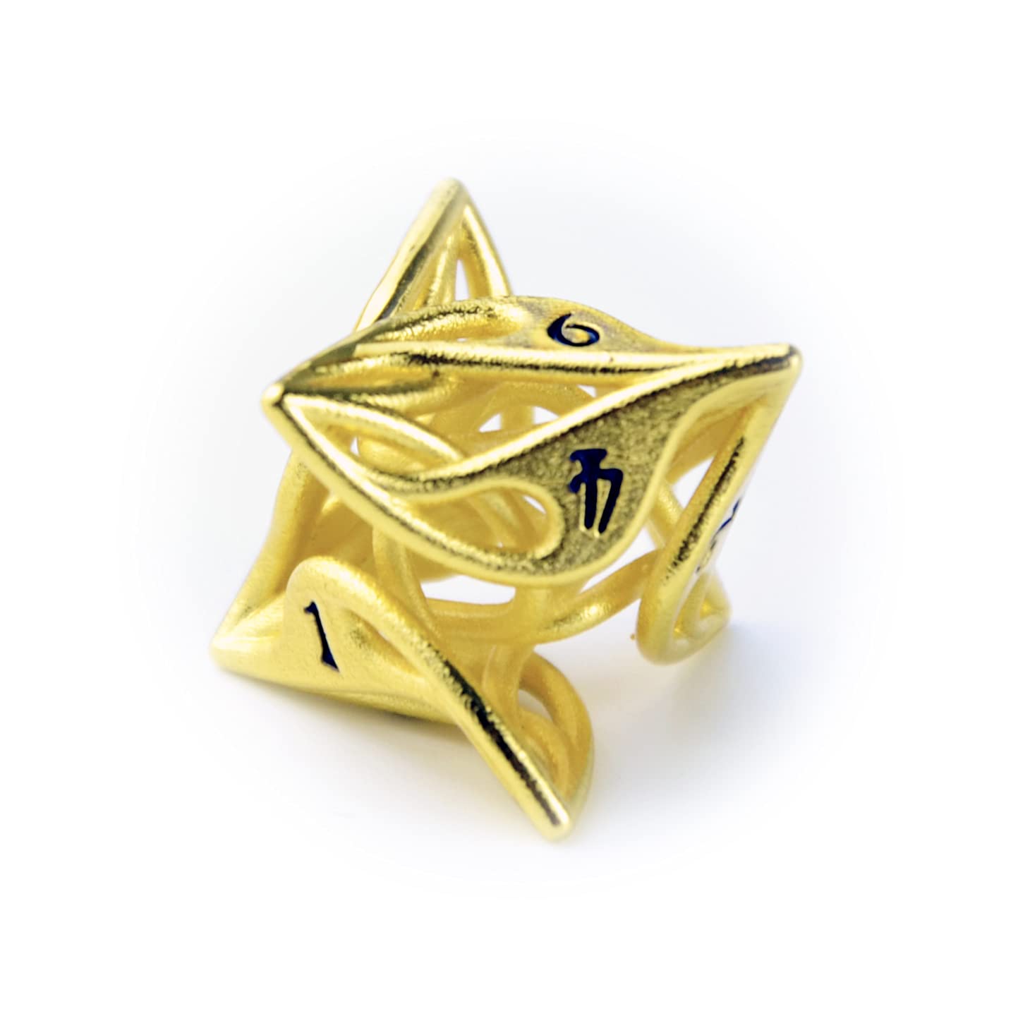 DND Dice Set - 7-Piece Metal Hollow RPG Dice for Dungeons & Dragons, Savage Worlds & Tabletop Games | Ancient Gold Plated Copper D4-D20 Polyhedral Dice | Perfect for RPG Campaigns, Collectors & Gift Giving