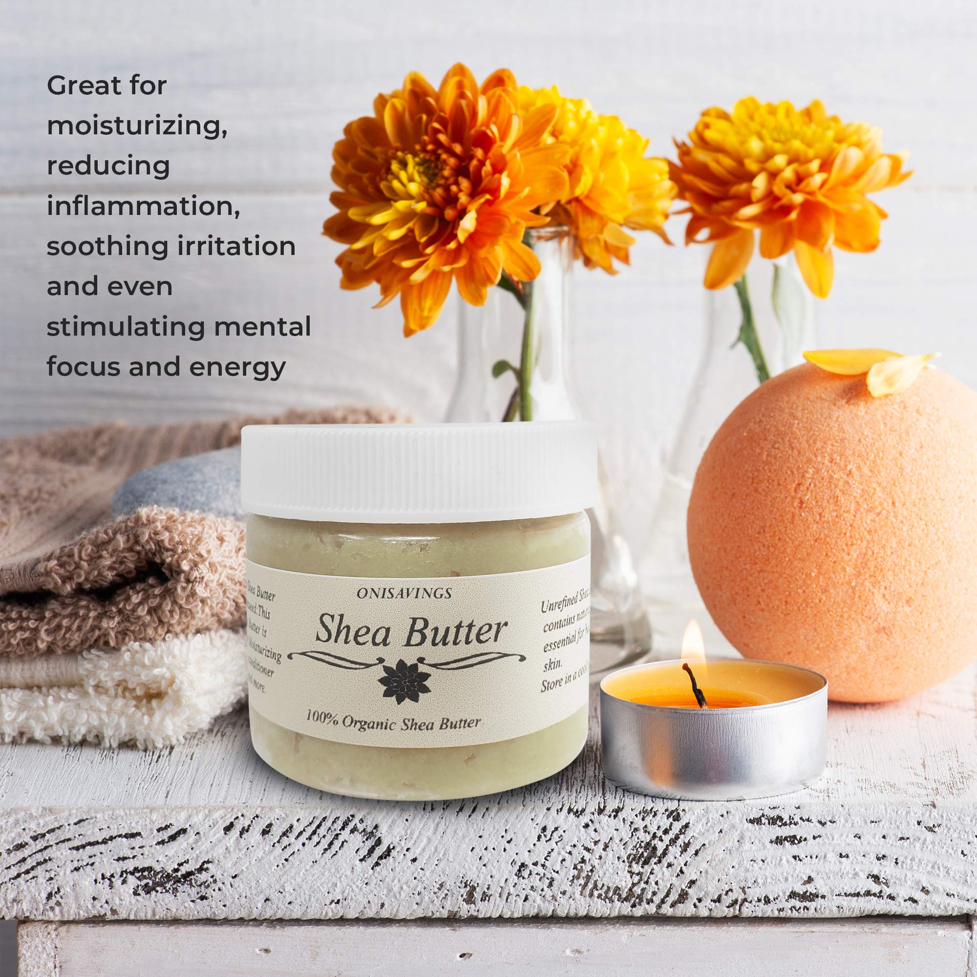 Organic Raw Unrefined African Shea Butter Cream - 100% Pure Natural Moisturizer for Face, Body & Hair - Treats Dry Skin, Eczema & Stretch Marks - Travel Size 4oz - Perfect for Daily Skincare, DIY Beauty Recipes & On-the-Go Hydration