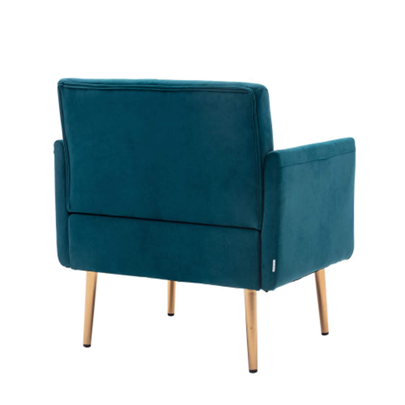Square Velvet Accent Chair with Golden Metal Legs - Modern Single Sofa Chair for Living Room, Bedroom, Coffee Shop & Reception Area (Teal) | Perfect for Home Decor, Office Waiting Room & Cafe Seating