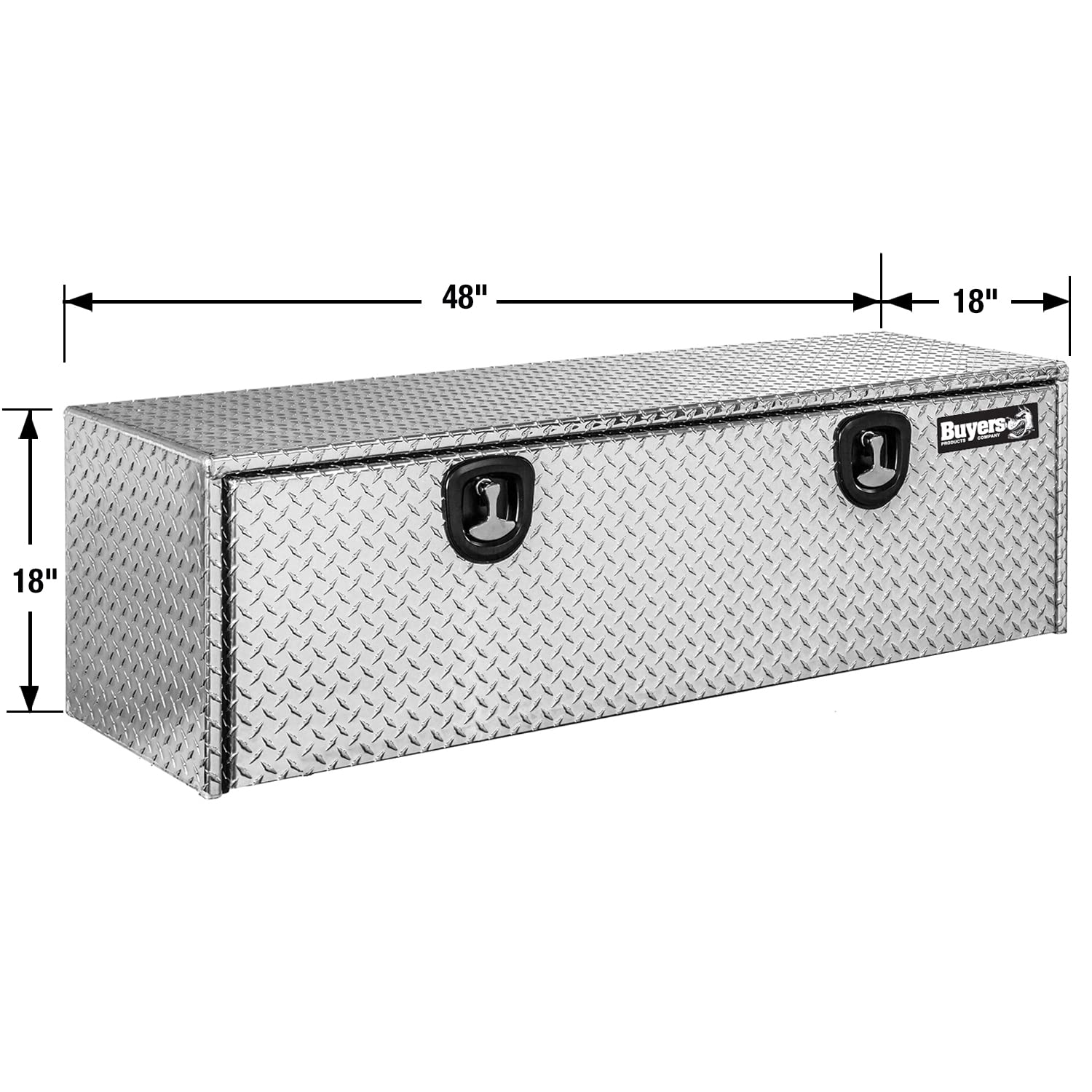 Diamond Tread Aluminum Underbody Truck Tool Box with Compression Latch - 18x18x48 Inch Heavy Duty Storage & Organization | Made in USA | Perfect for Construction, Landscaping & Fleet Maintenance