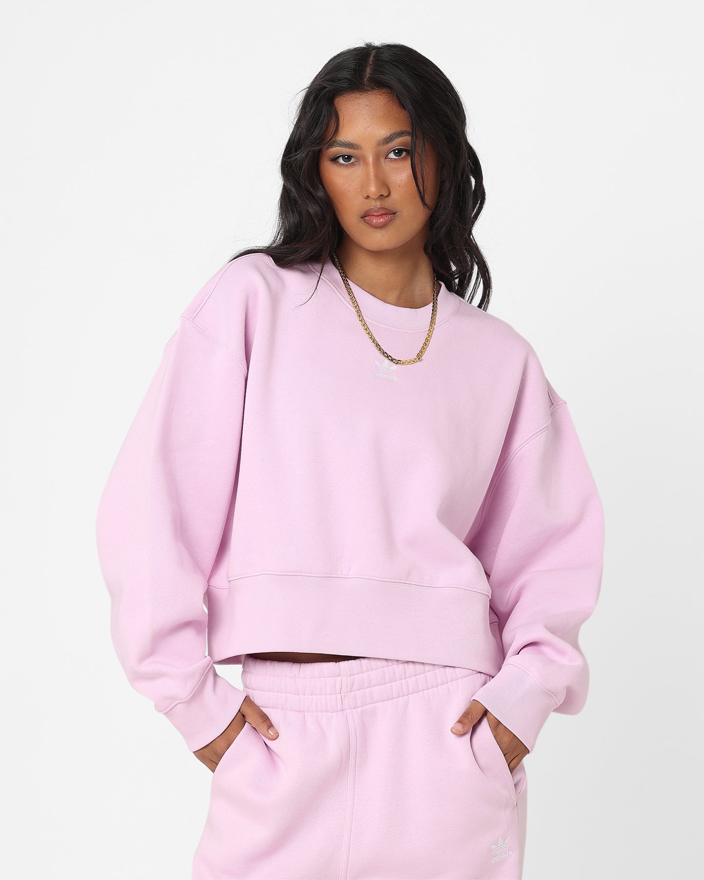 Adidas Women's Essentials Crewneck Sweatshirt - Soft Cotton Casual Pullover for Workout, Lounge & Everyday Wear