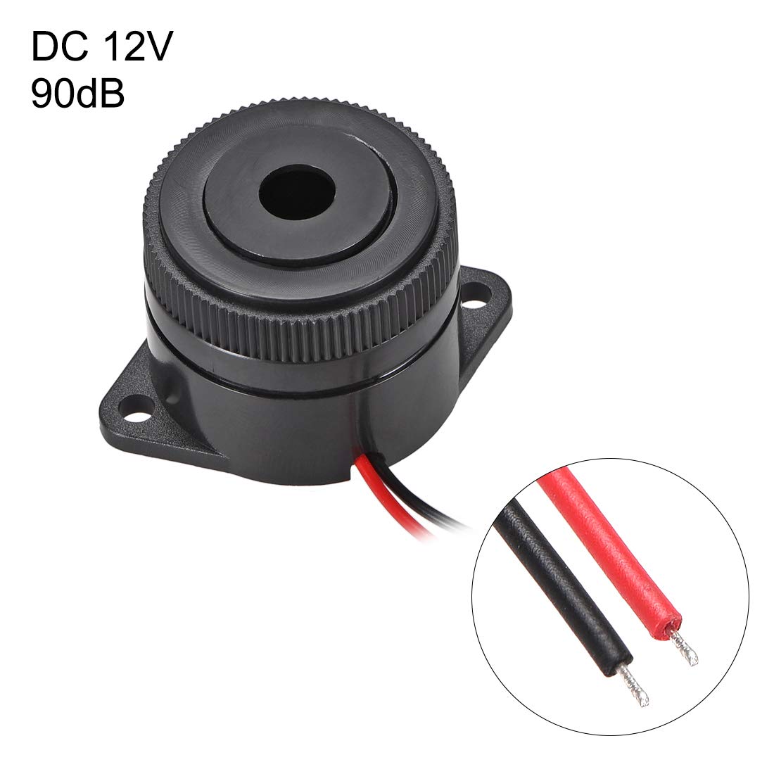 uxcell 2 Pcs DC 12V Active Electronic Buzzer Alarm - 90dB Continuous Beep Sounder Speaker for Security Systems, DIY Projects & Industrial Equipment