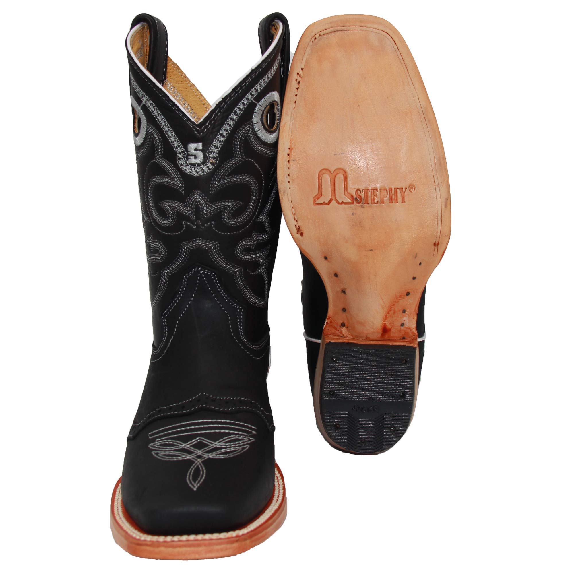 Women's Genuine Leather Cowboy Boots - Western Square Toe Cowgirl Boots for Rodeo, Country Dancing & Outdoor Adventures
