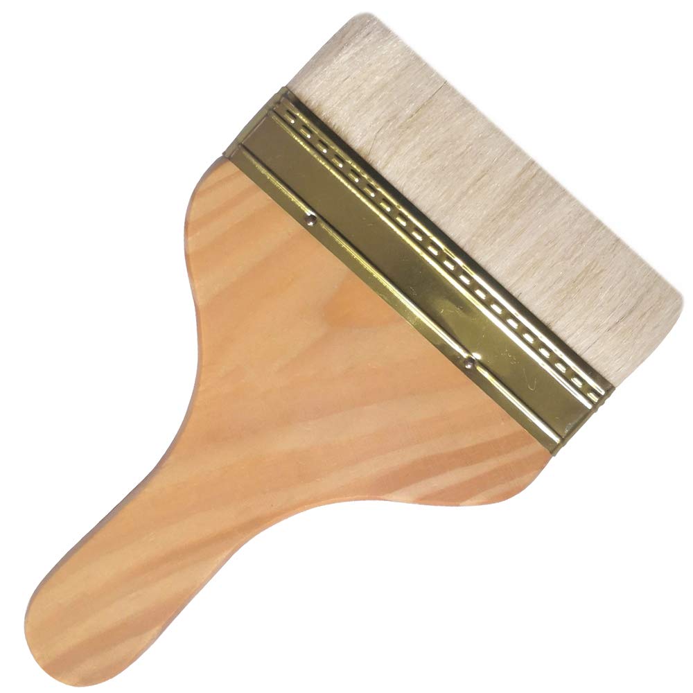 5-Inch Professional Wool Paint Brush Set - Large Flat Brush for Acrylic, Watercolor, Oil & Varnish - Perfect for Walls, Furniture & DIY Projects (2-Pack)
