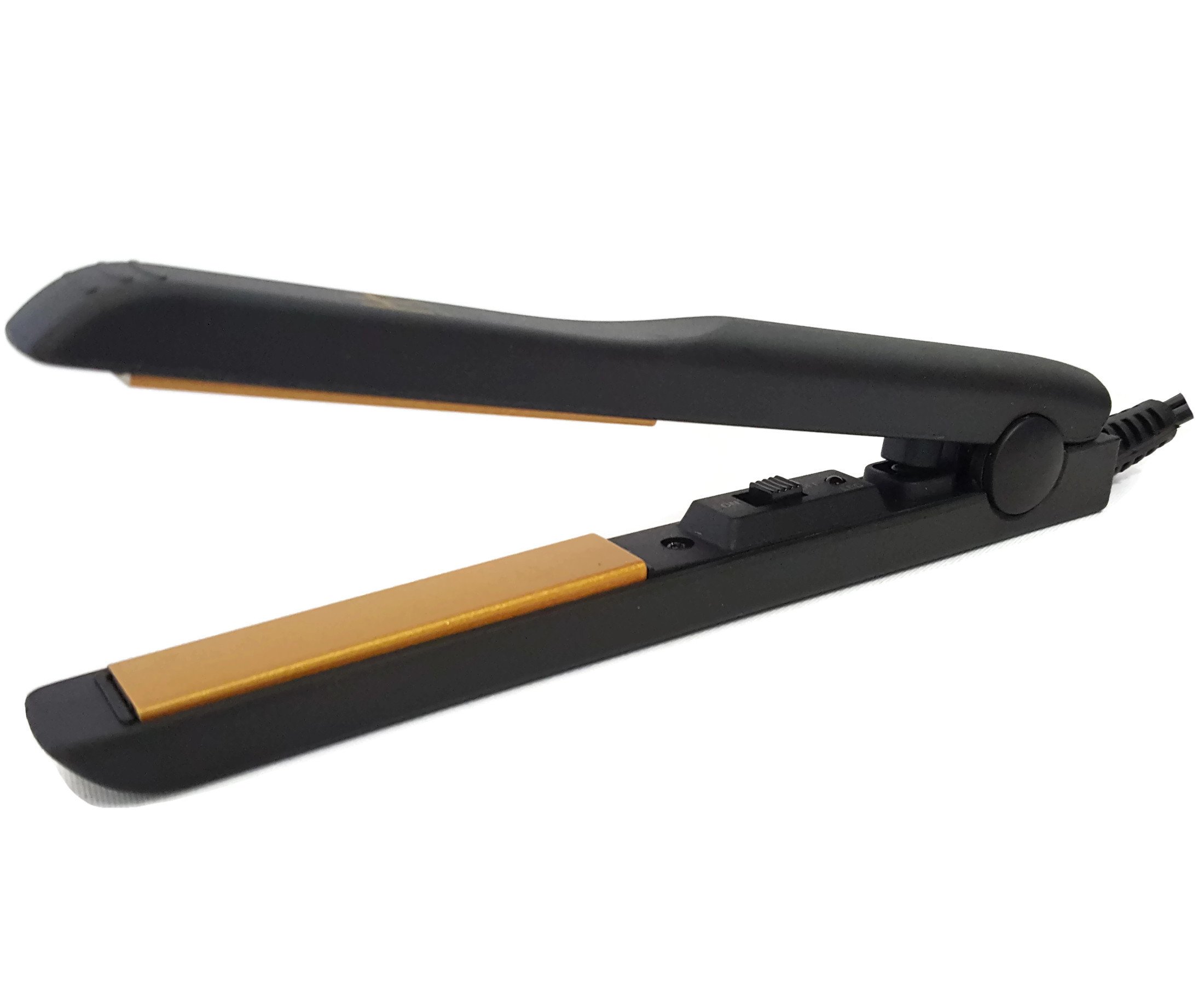 Professional Gold Ceramic Flat Iron for Hair Styling - Fast Heating, Adjustable Temperature, Anti-Frizz - Perfect for Straightening, Curling & Smoothing at Home or Salon