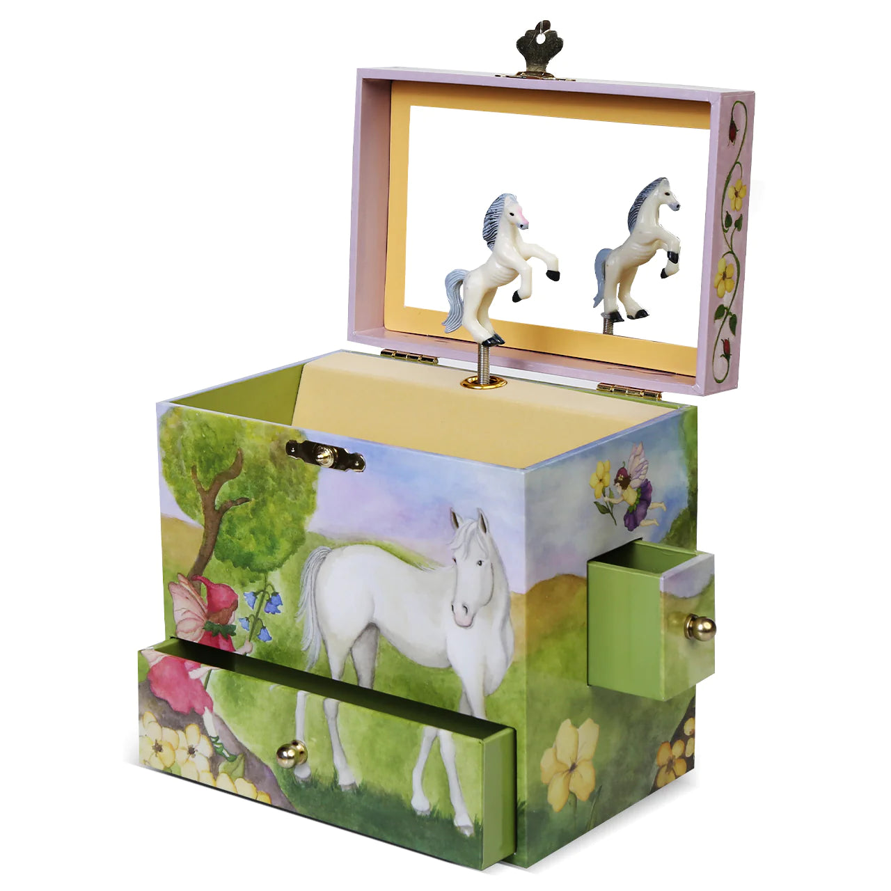 Enchantmints Horse Fairy Music Box - Handmade Wooden Musical Jewelry Box for Girls, Perfect for Birthday Gifts & Bedroom Decor