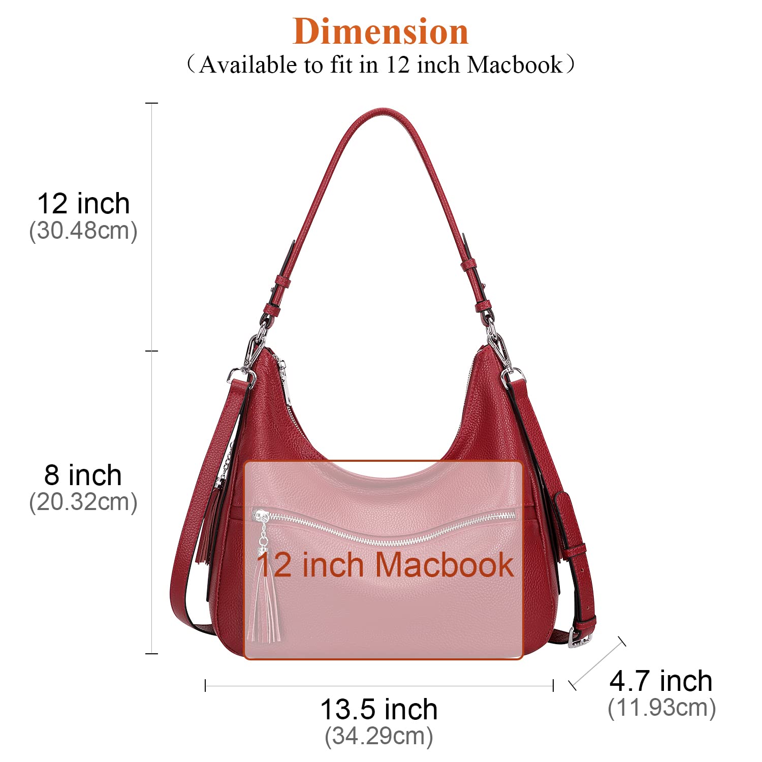 Genuine Leather Hobo Bags for Women - Soft Medium Shoulder Purse & Handbag - Perfect for Casual Outings, Work & Travel Accessories
