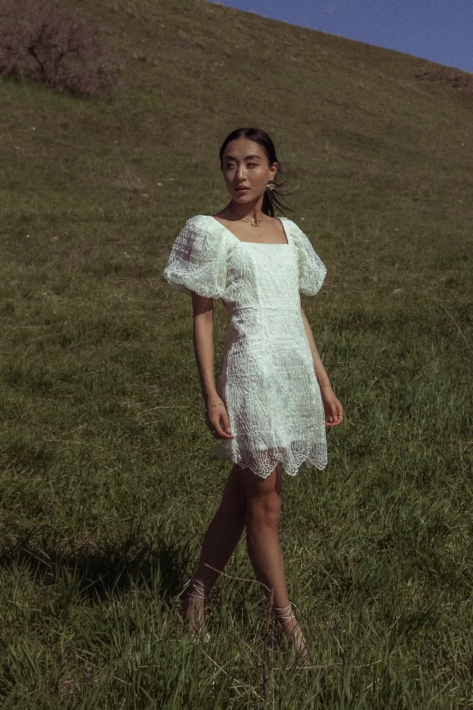 Maye Lace Mini Dress in White - Elegant Summer Party Cocktail Dress | Perfect for Weddings, Dates & Special Occasions | FINAL SALE