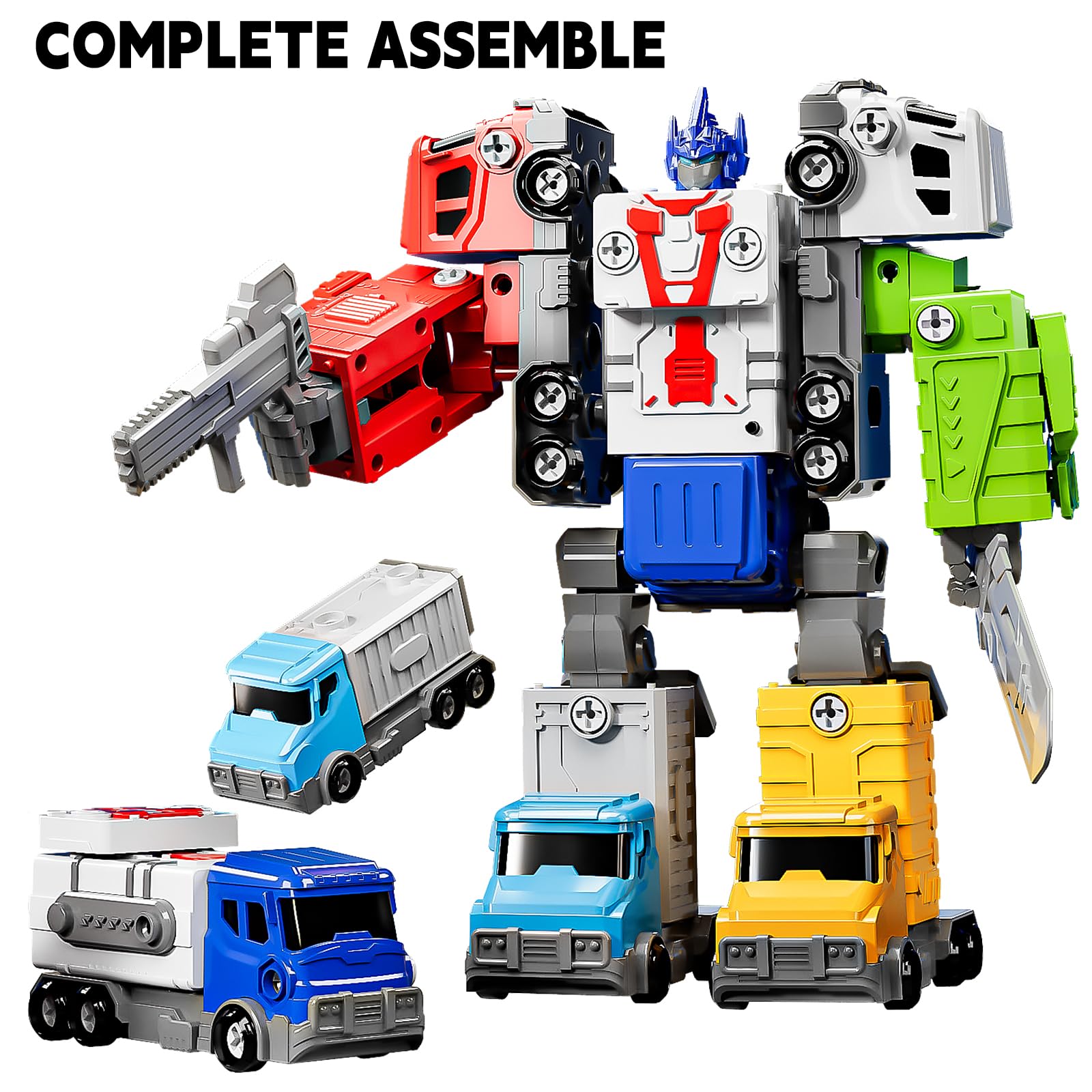TEMI City Vehicles Transform Robot Building Toys for Kids Ages 4-8 - STEM Learning Construction Set for Boys & Girls | Birthday Gift & Pretend Play for Preschoolers