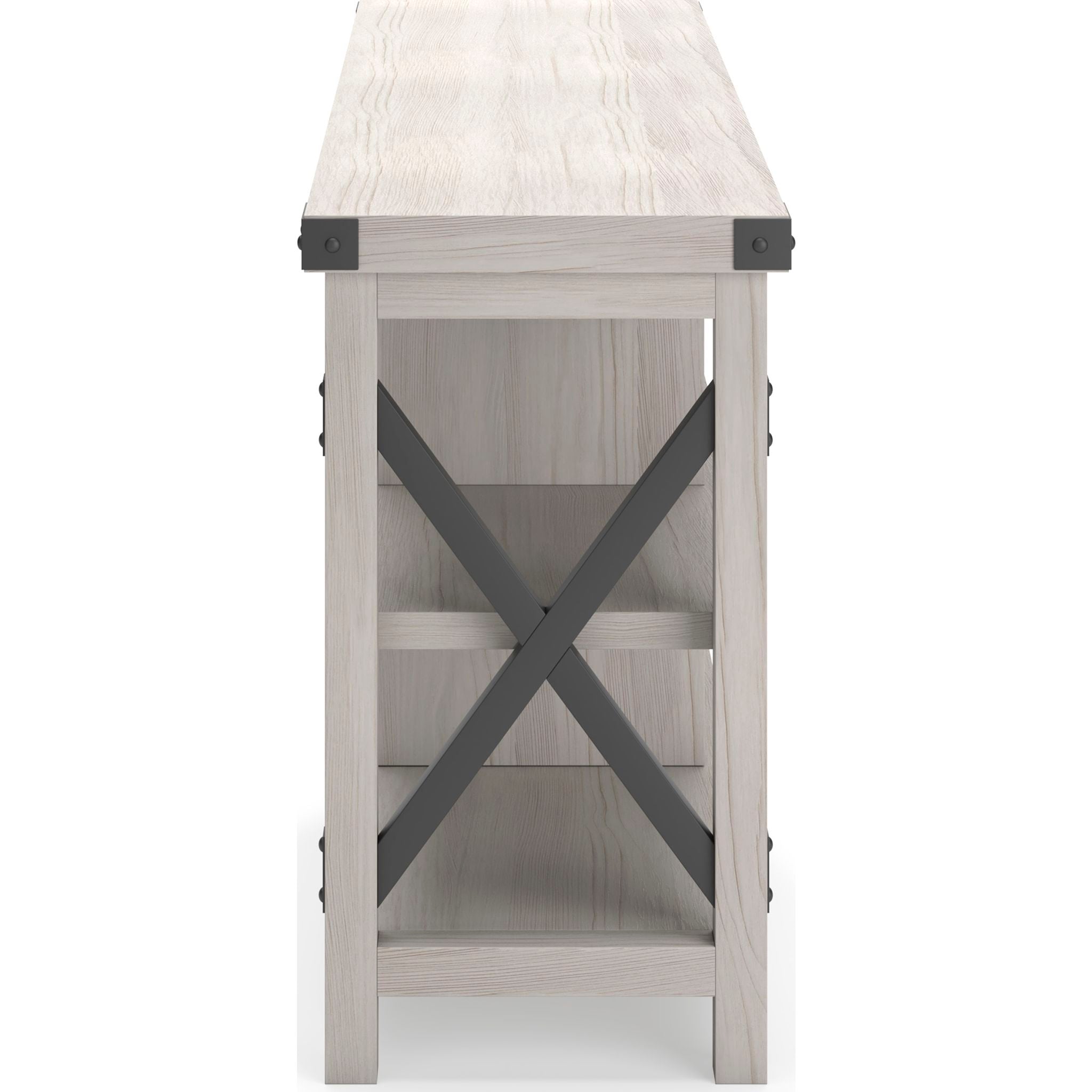 Bayflynn Modern TV Stand for Living Room - White & Black Entertainment Center with Storage Shelves | Perfect for Flat Screen TVs, Gaming Consoles & Media Storage