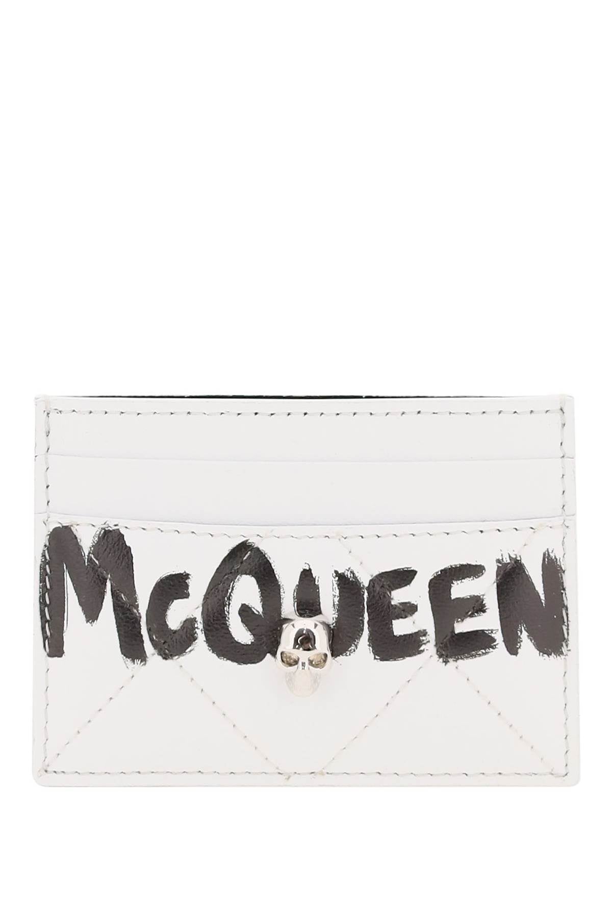 Alexander McQueen 'McQueen Graffiti' Skull Card Holder - Stylish Wallet for Men & Women - Perfect for Everyday Use, Travel, and Gifting