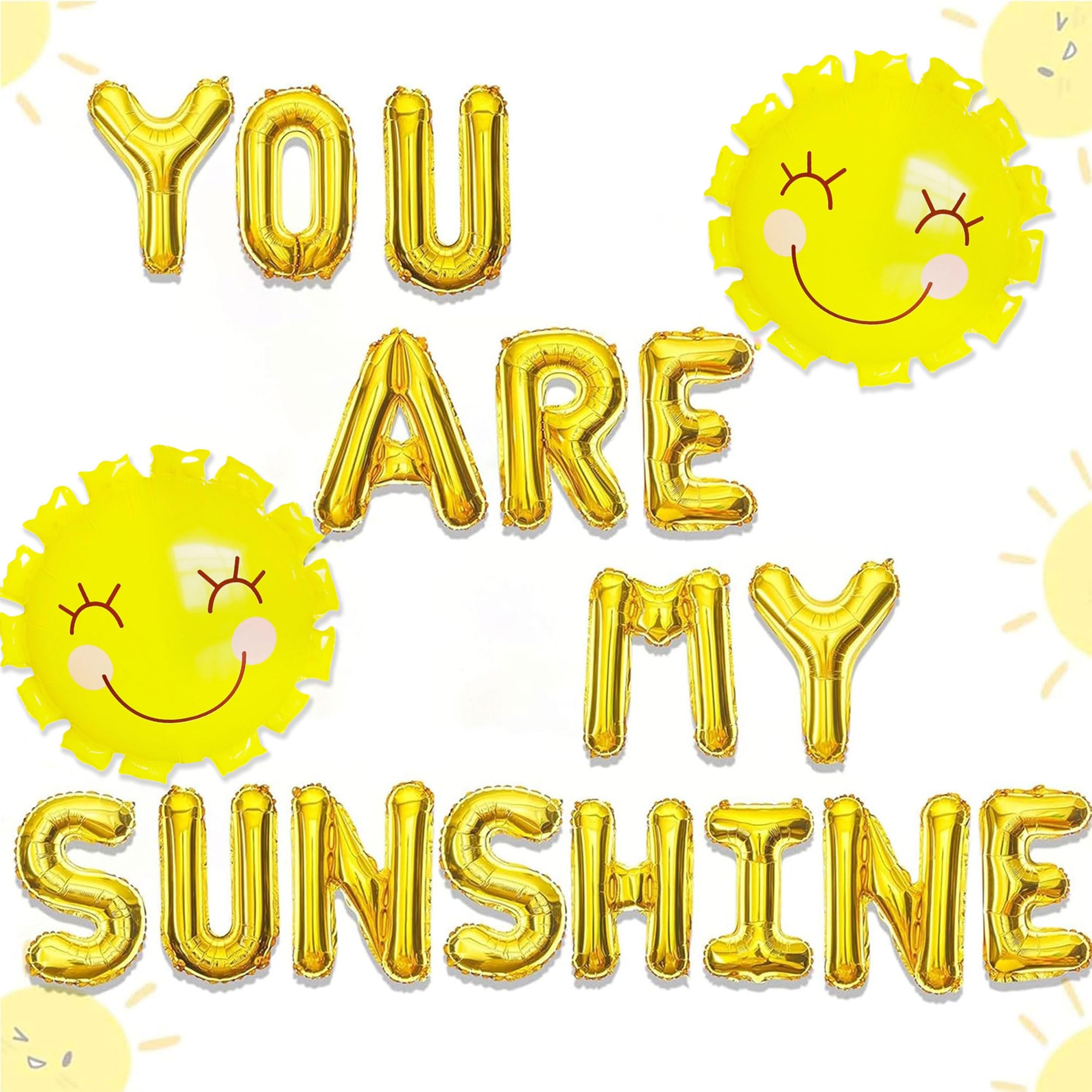 JeVenis You Are My Sunshine Balloons & Banner Set - Yellow Sun-Themed Party Decor for Baby Showers, Kids Birthdays & Gender Reveals | Perfect for Indoor & Outdoor Celebrations
