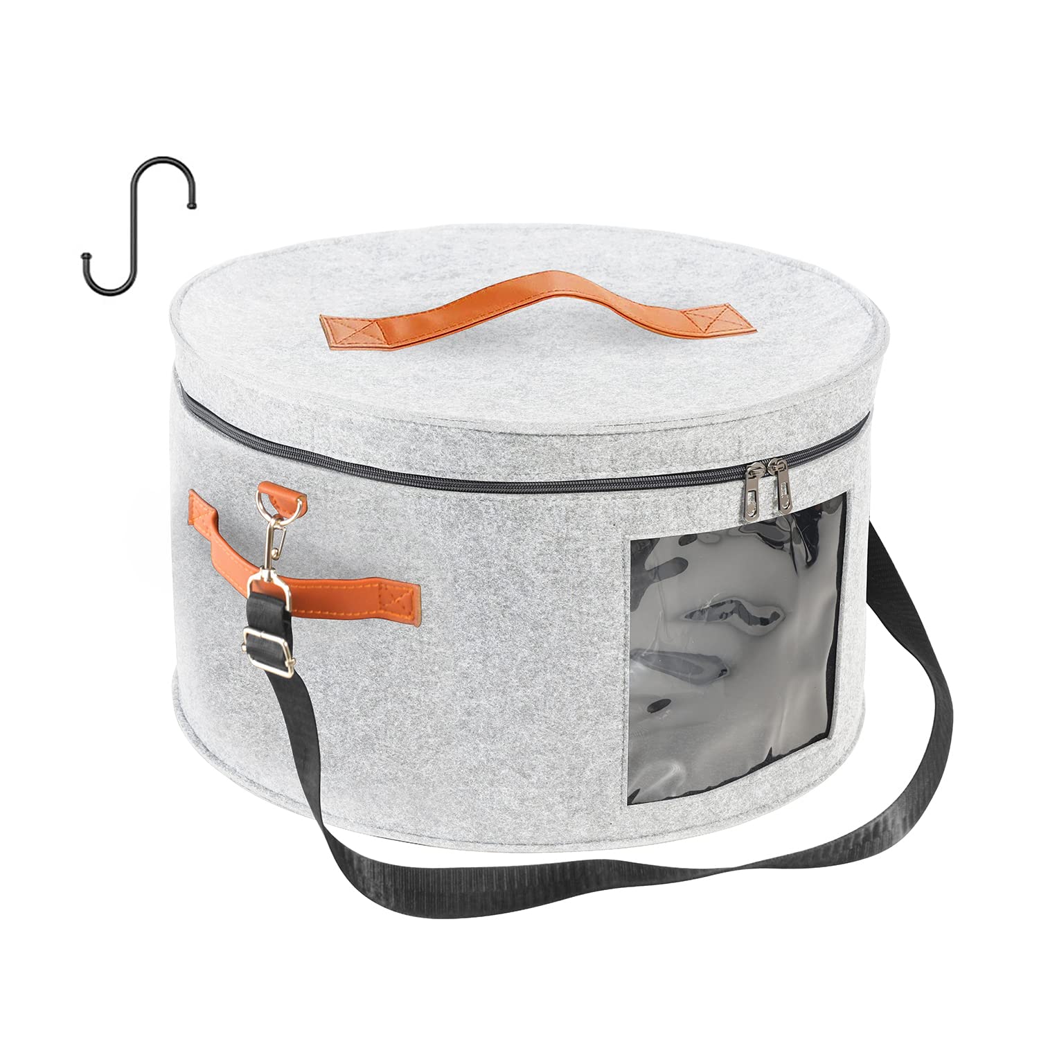 White Hat Box for Men & Women - Large Round Foldable Travel Hat Organizer with Dustproof Lid - Cowboy Hat Storage & Stuffed Animal Toy Bin - Perfect for Closet, Travel & Home Organization